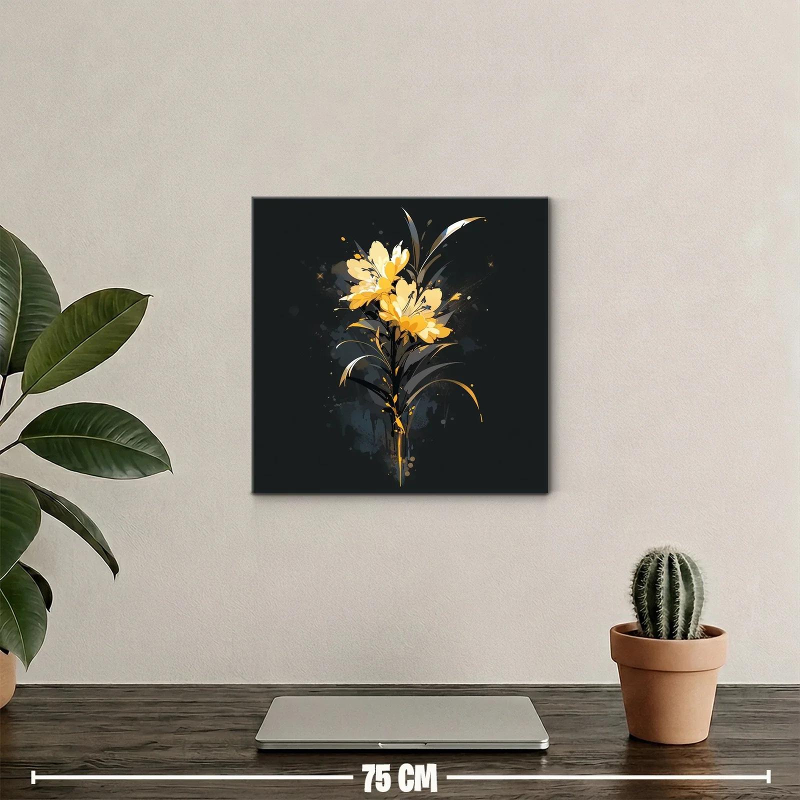 Elegante ramo de flores amarillas sobre fondo oscuro — miniatura 2