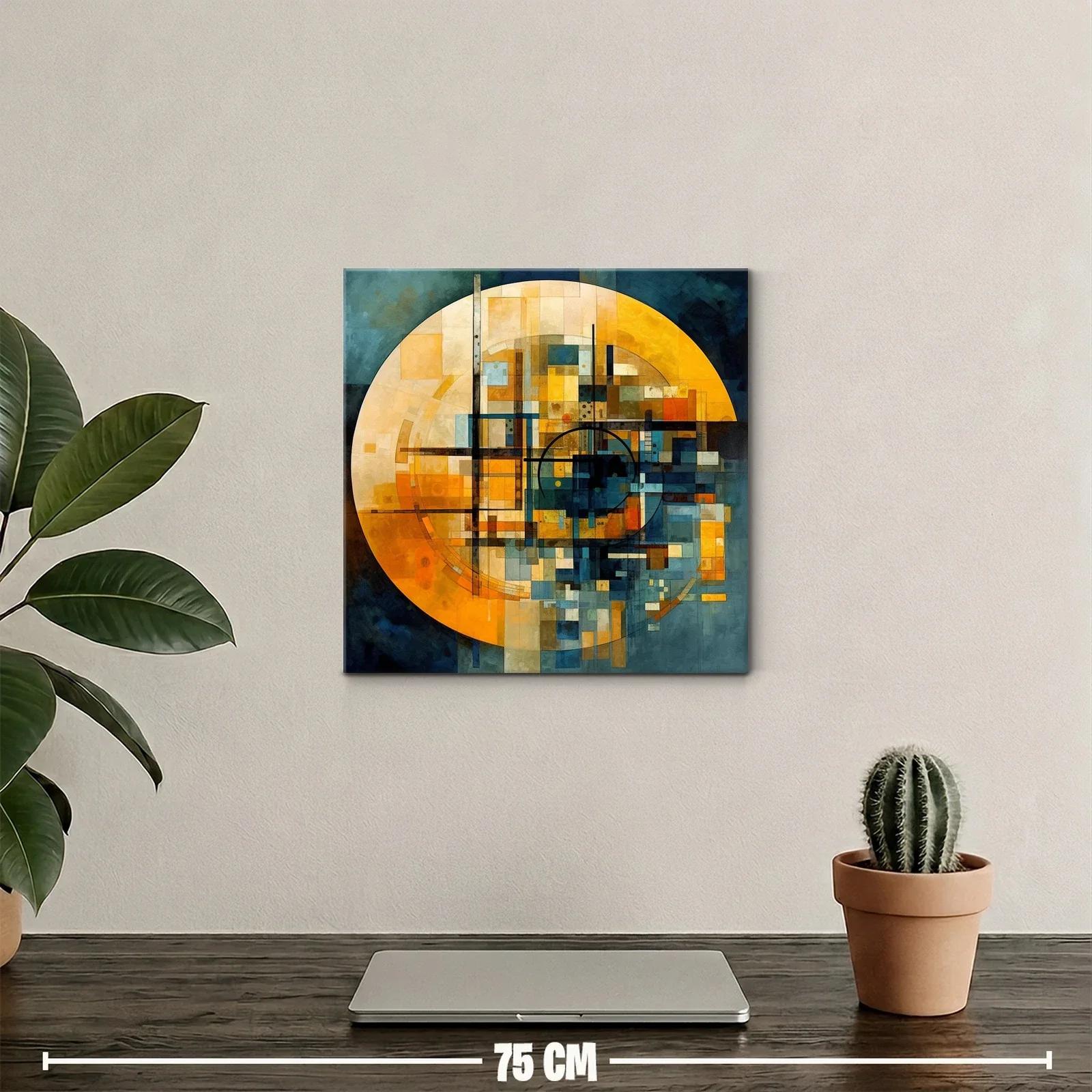 Composición geométrica con tonos cálidos y fríos contrastantes — miniatura 2