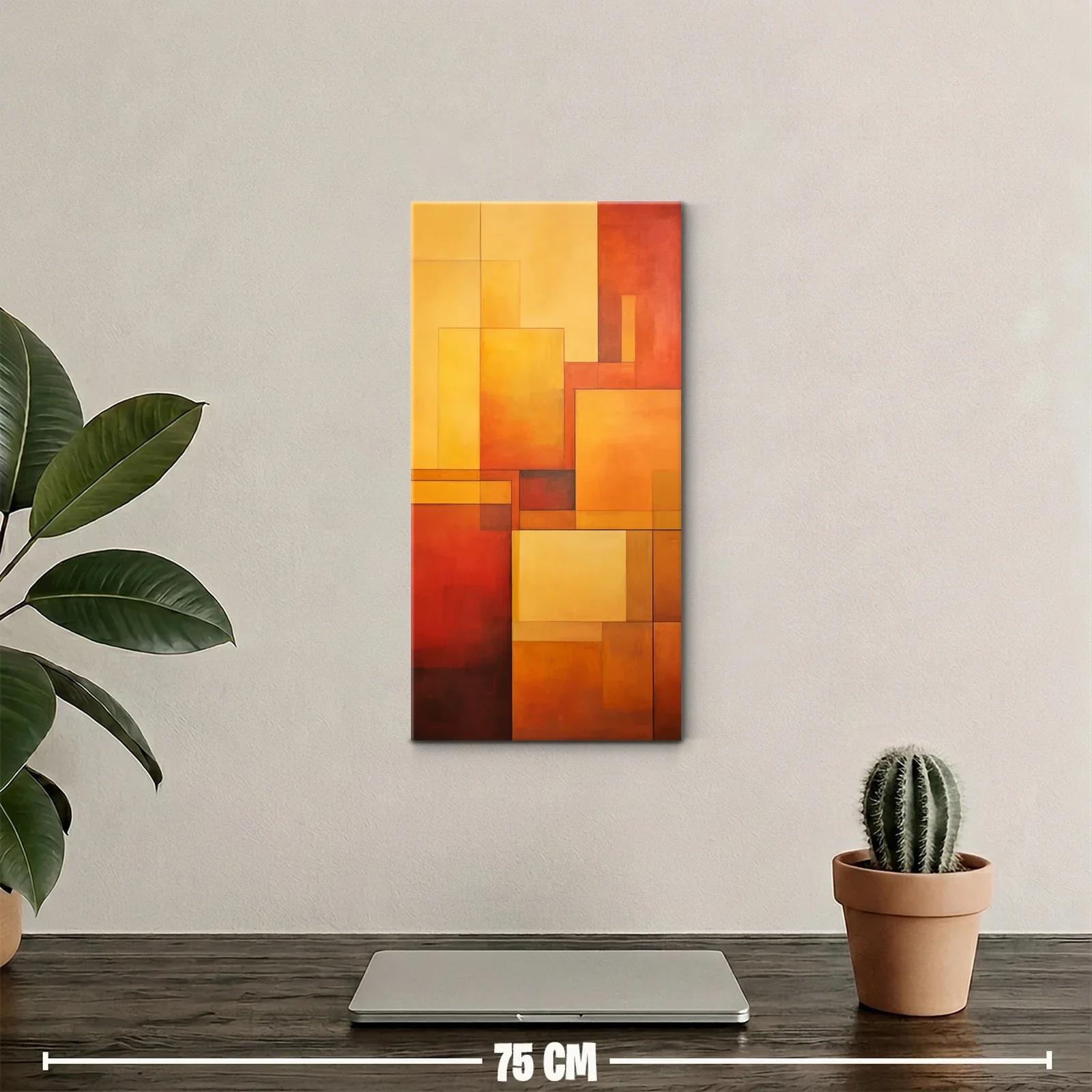 Cuadro composición abstracta de rectángulos en tonos cálidos — miniatura 2