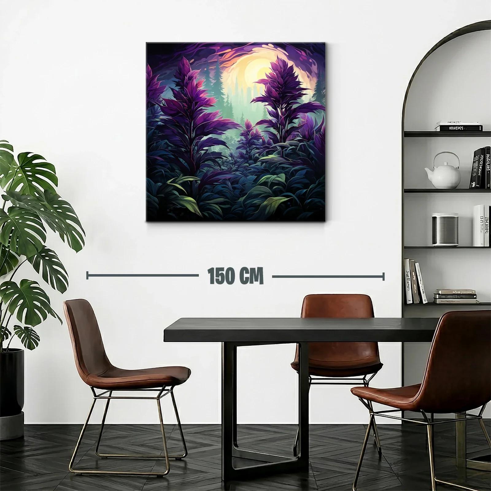 Paisaje onírico de hojas violetas y luz resplandeciente — miniatura 2