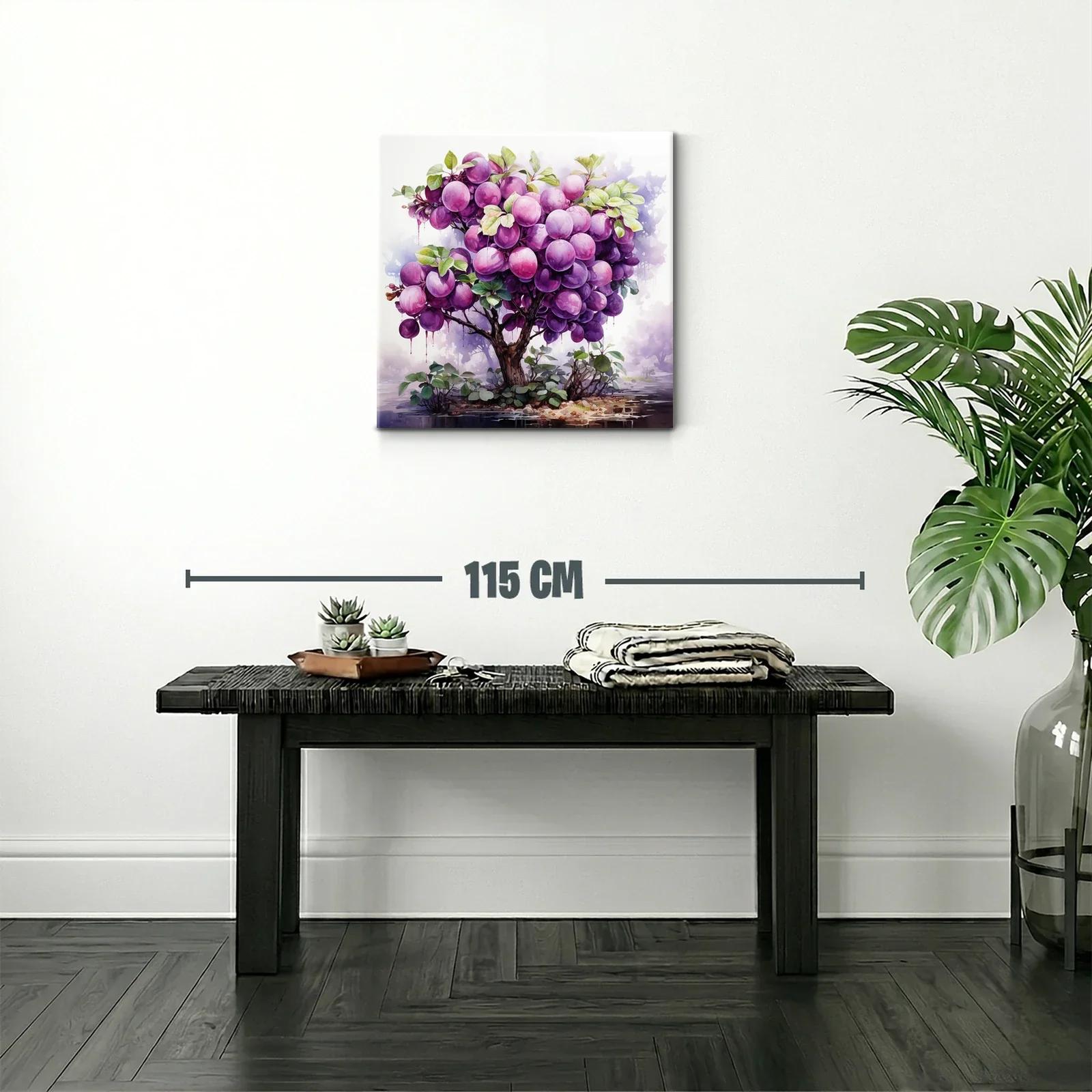 Árbol Frutal con Esferas Violetas en Paisaje Místico — miniatura 2
