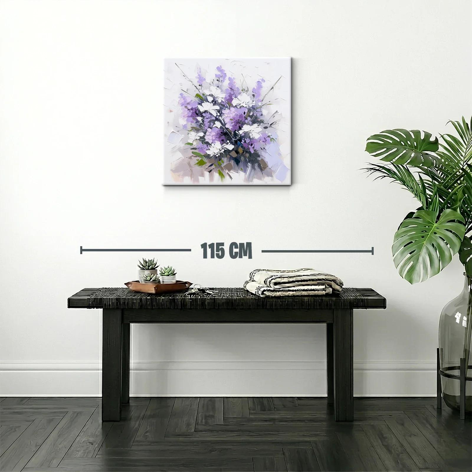 Ramo de flores en tonos lilas y blancos vibrantes — miniatura 2