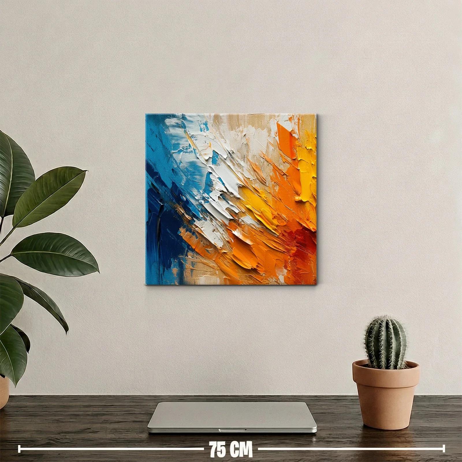 Composición abstracta vibrante en tonos cálidos y fríos — miniatura 2
