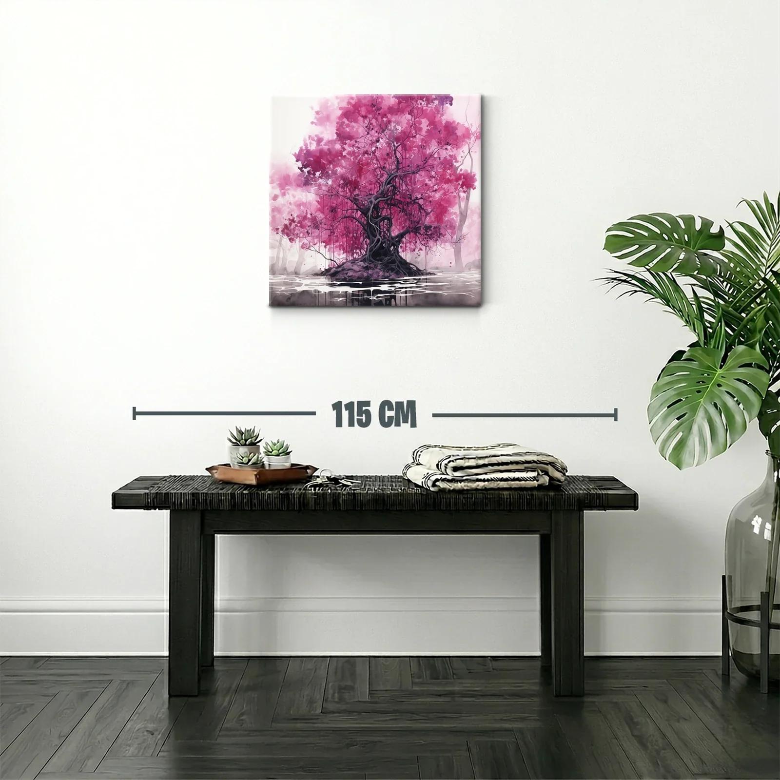 Árbol mágico con follaje en tonos rosa vibrantes — miniatura 2