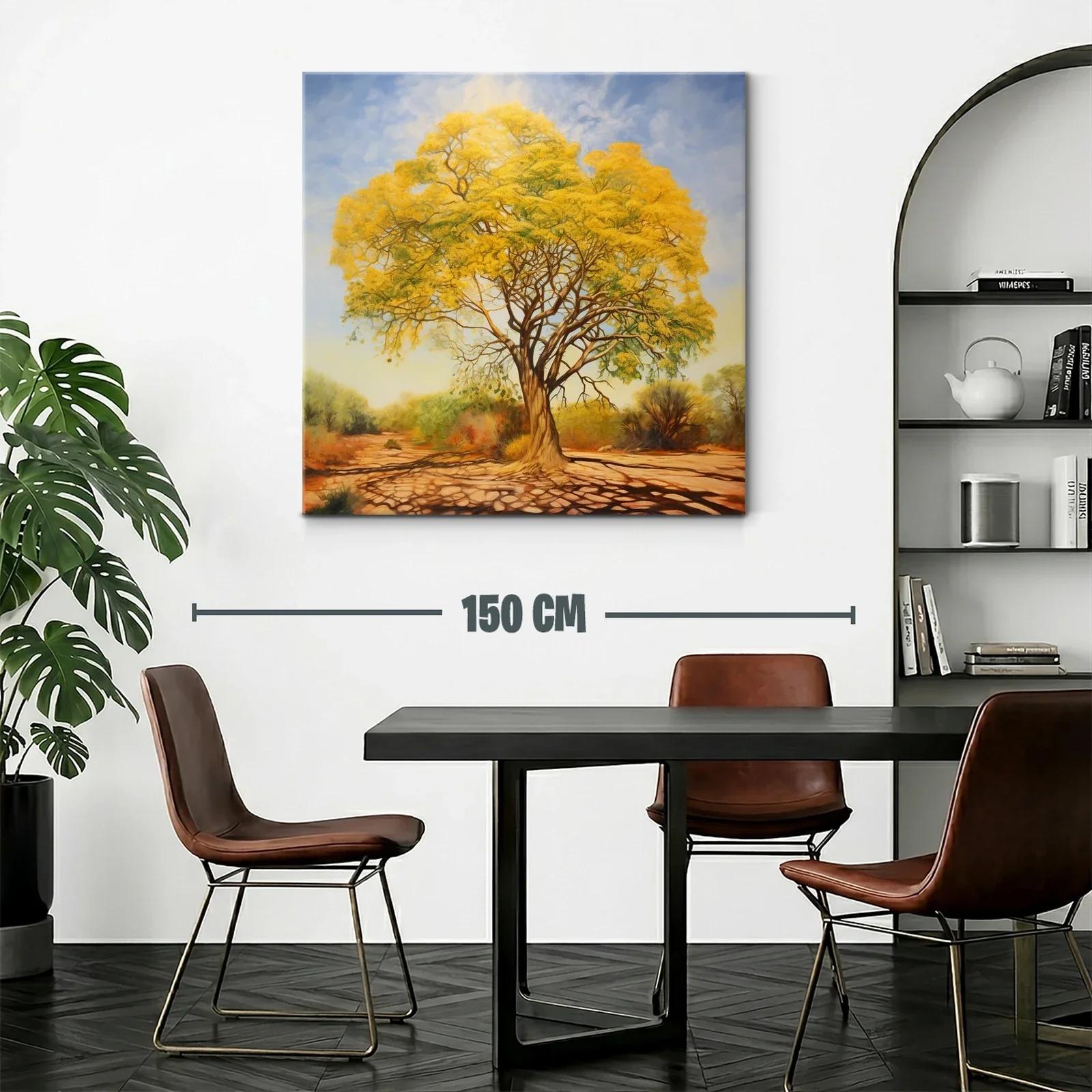 Árbol Dorado en Paisaje de Luz y Sombra Cálida — miniatura 2