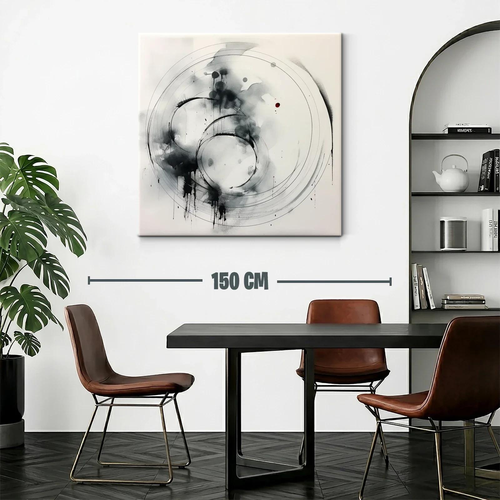 Composición abstracta con círculos en tonos grises y negros — miniatura 2