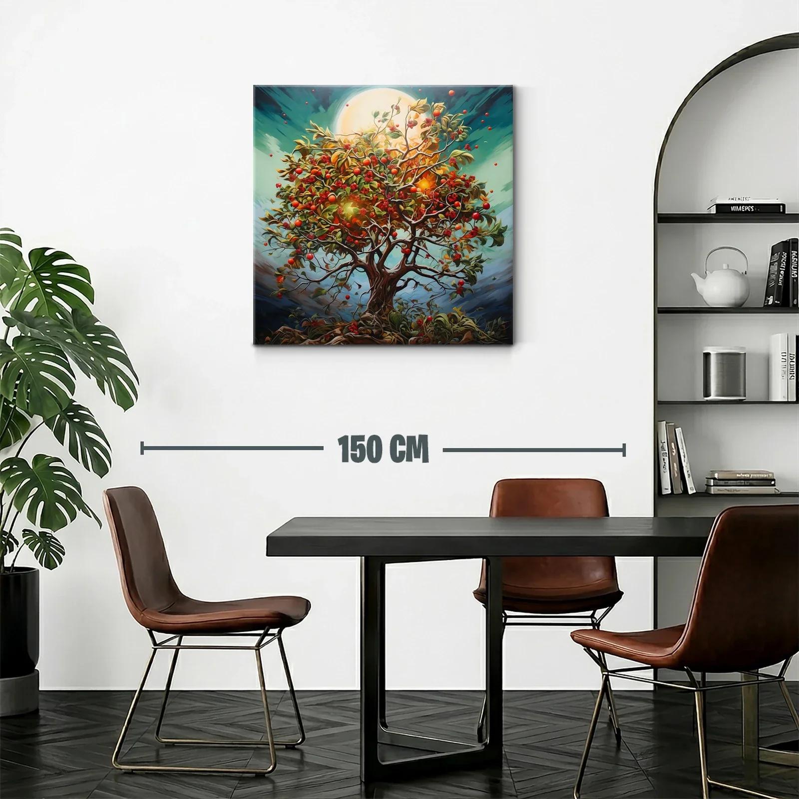 Árbol exuberante con frutos rojos y luz radiante — miniatura 2