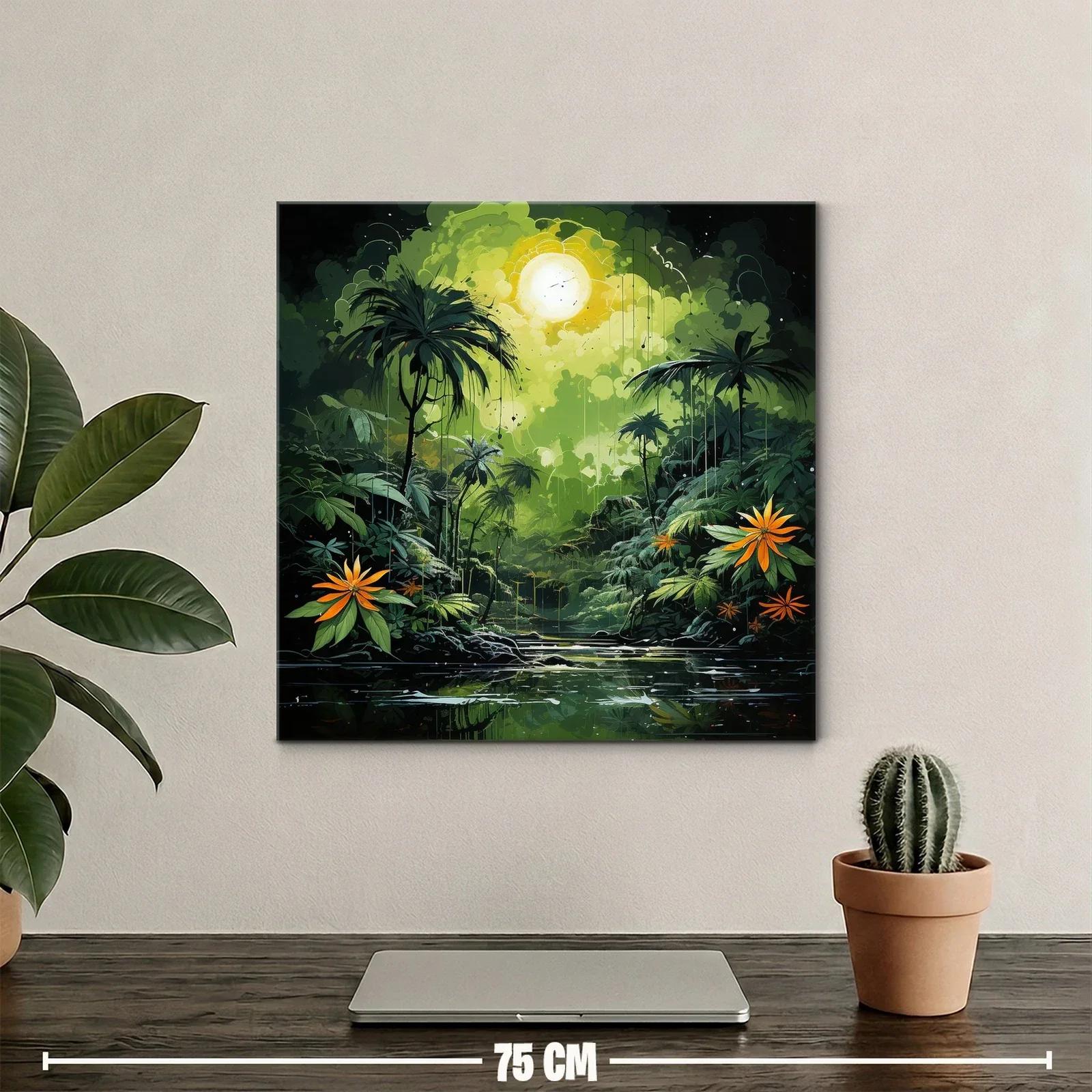 Paisaje selvático con vibrantes flores naranjas y luz intensa — miniatura 2
