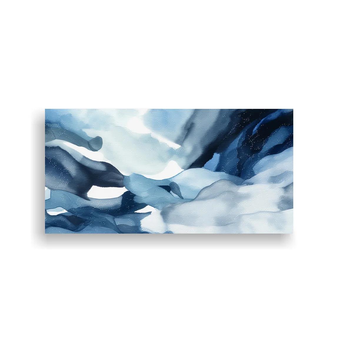 Cuadro abstracción de tinta azul con bordes difuminados — imagen principal