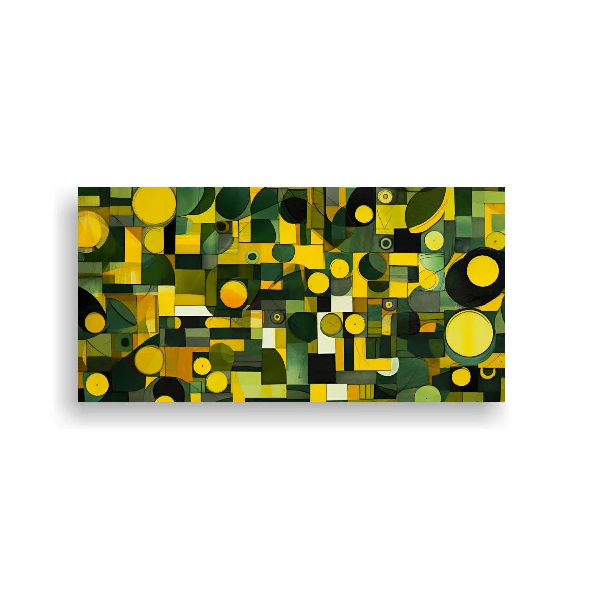 Cuadro abstracción geométrica con retícula irregular — imagen principal