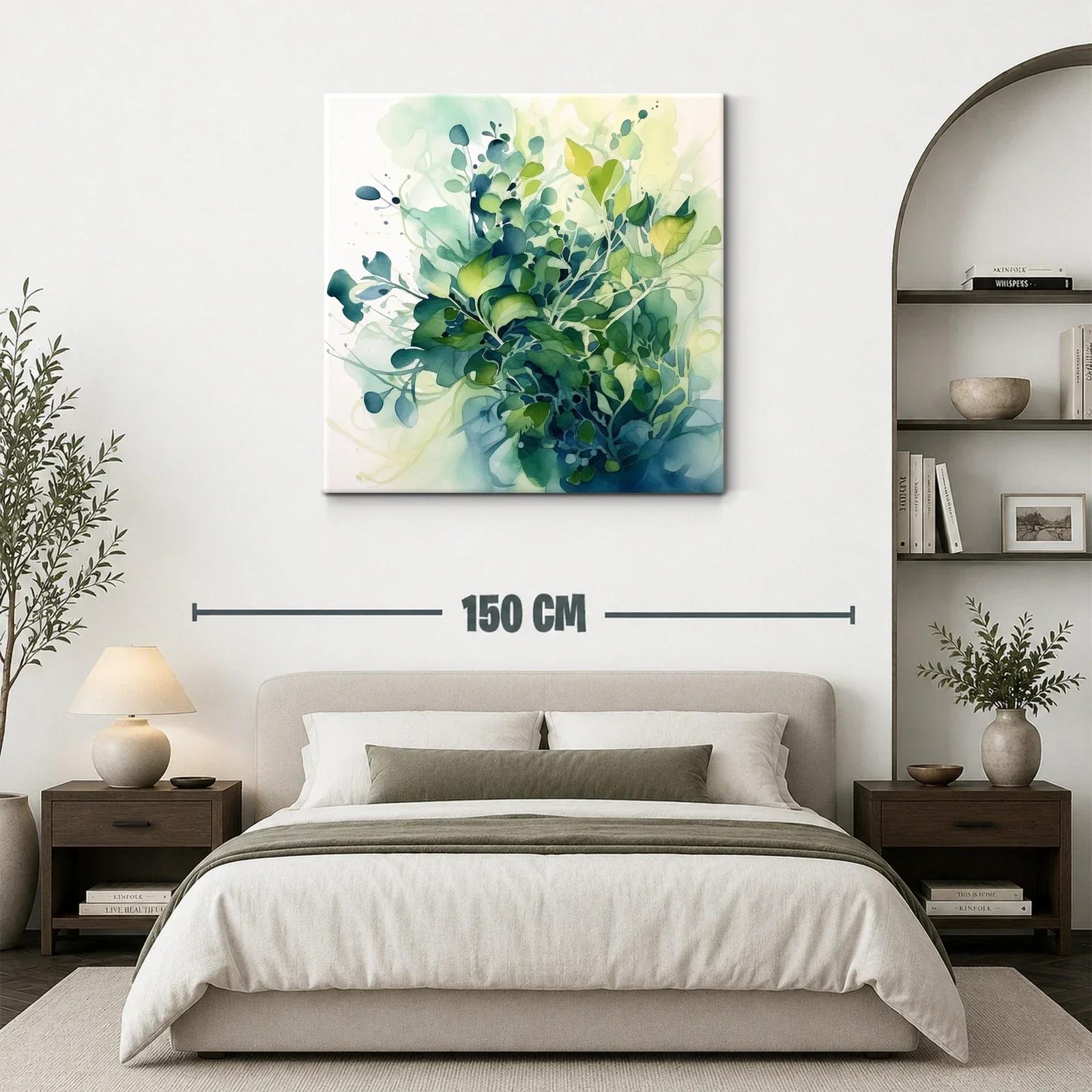 Composición abstracta de hojas en tonos verdes y azules — miniatura 3