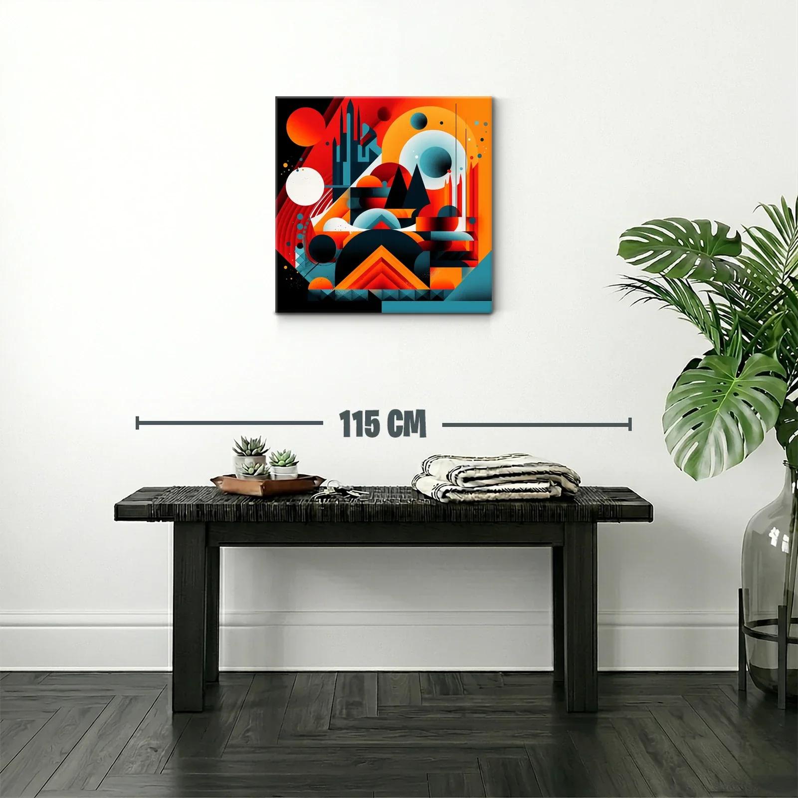 Composición geométrica vibrante con figuras abstractas y contrastes intensos — miniatura 2