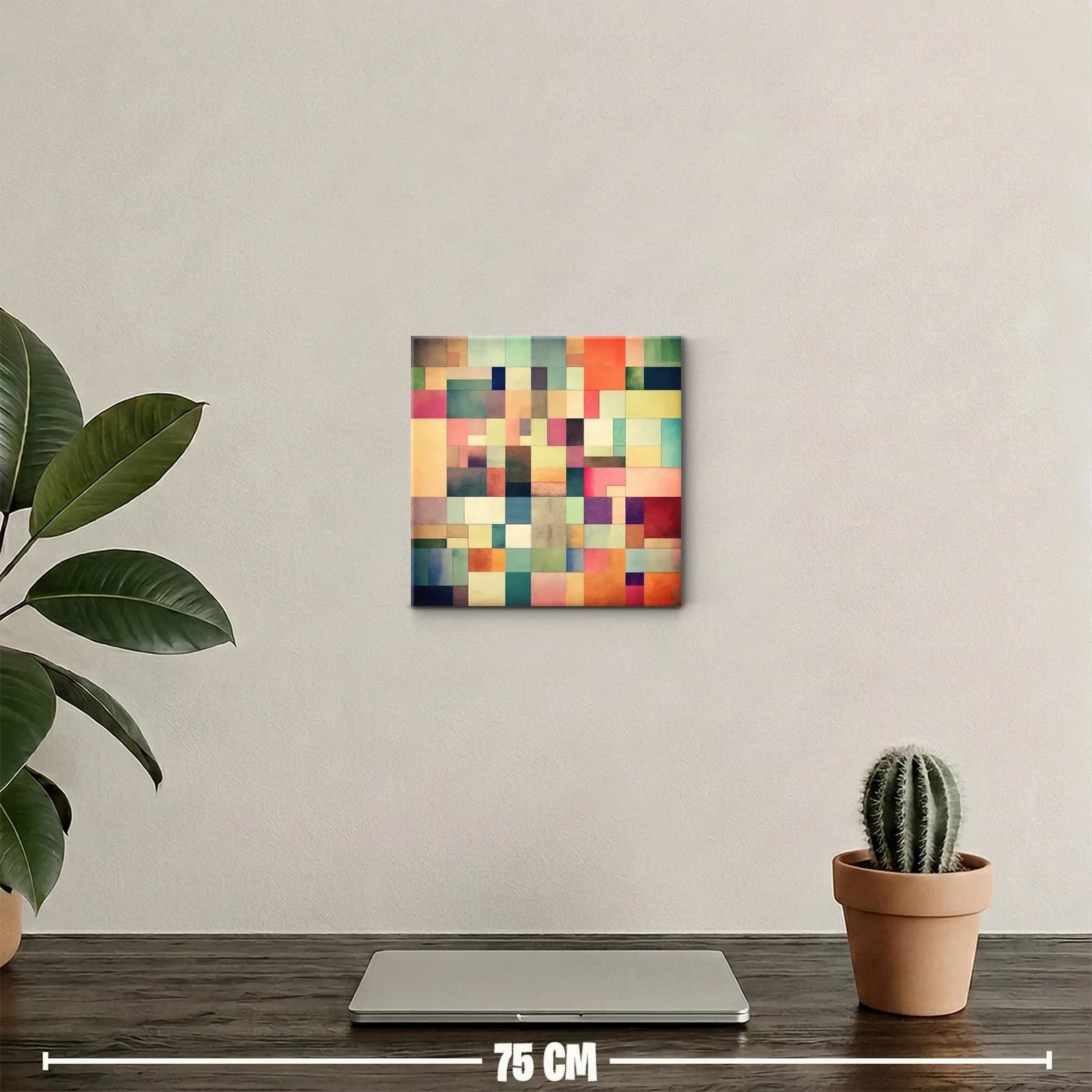 Composición geométrica vibrante con colores cálidos y fríos — miniatura 2