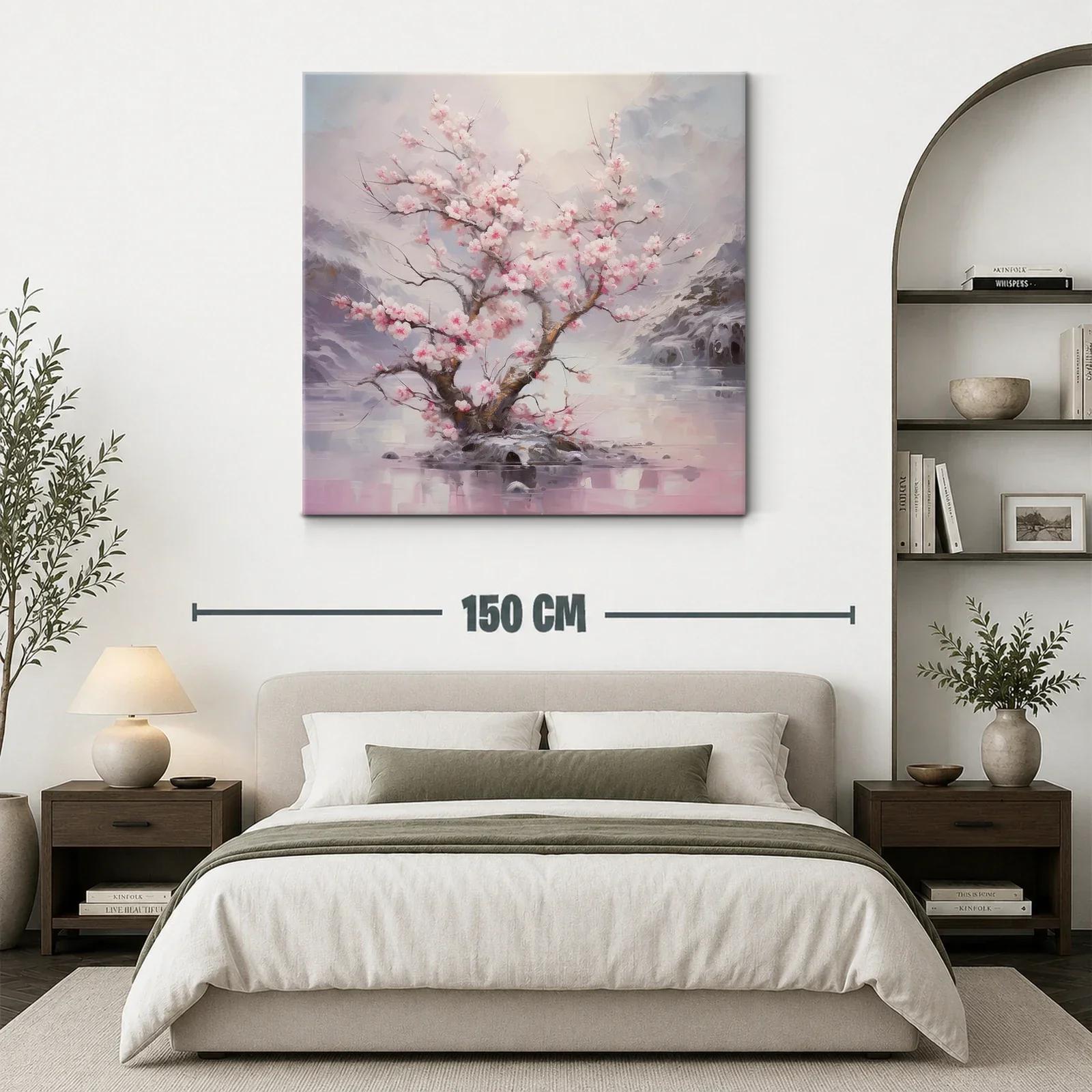 Elegancia y serenidad en flor de cerezo sobre agua tranquila — miniatura 3