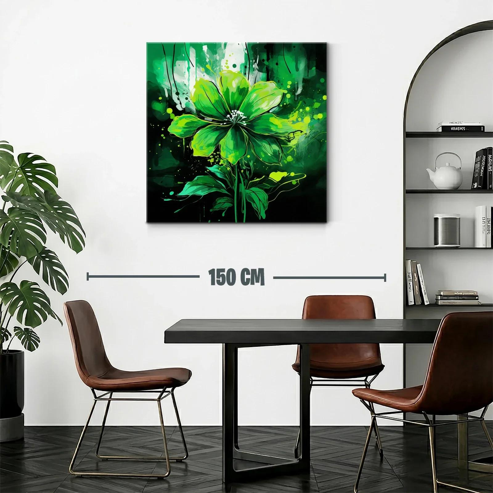 Flor verde vibrante con trazos expresionistas — miniatura 2
