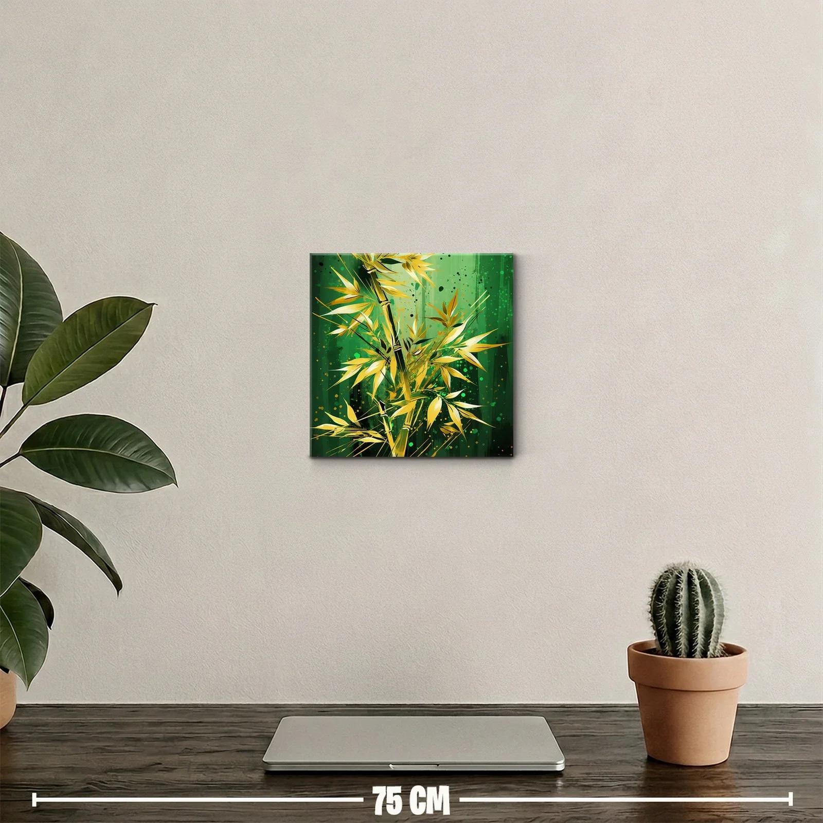 Elegancia natural en tonos verdes y dorados con bambú — miniatura 2