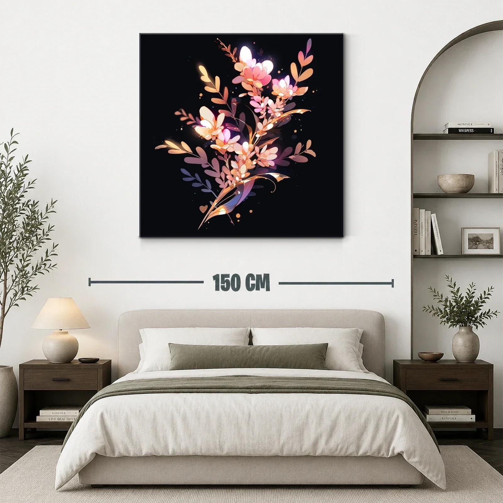 Flores iluminadas sobre fondo oscuro para elegancia sutil — miniatura 3