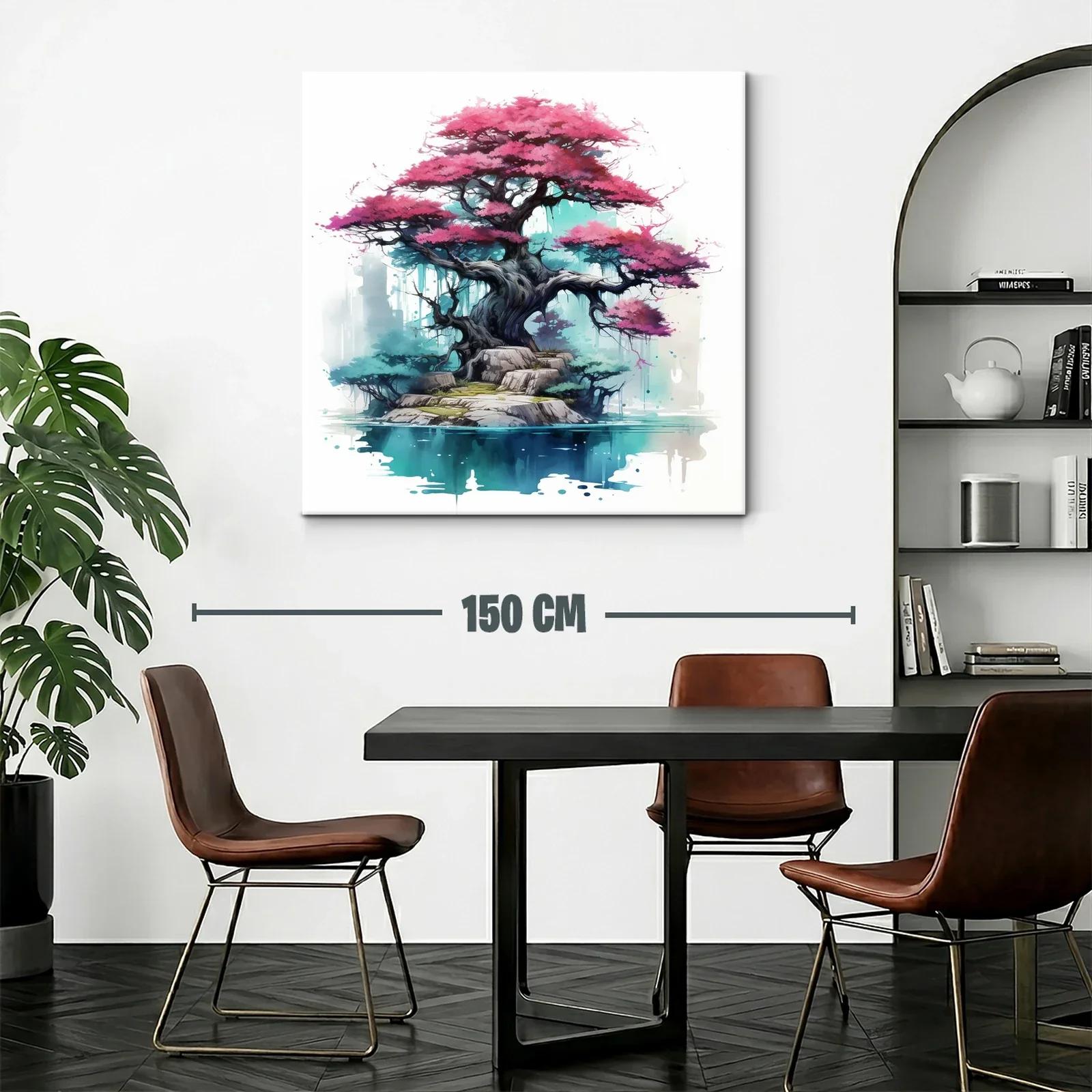 Árbol de sakura sobre isla en oasis sereno y místico — miniatura 2