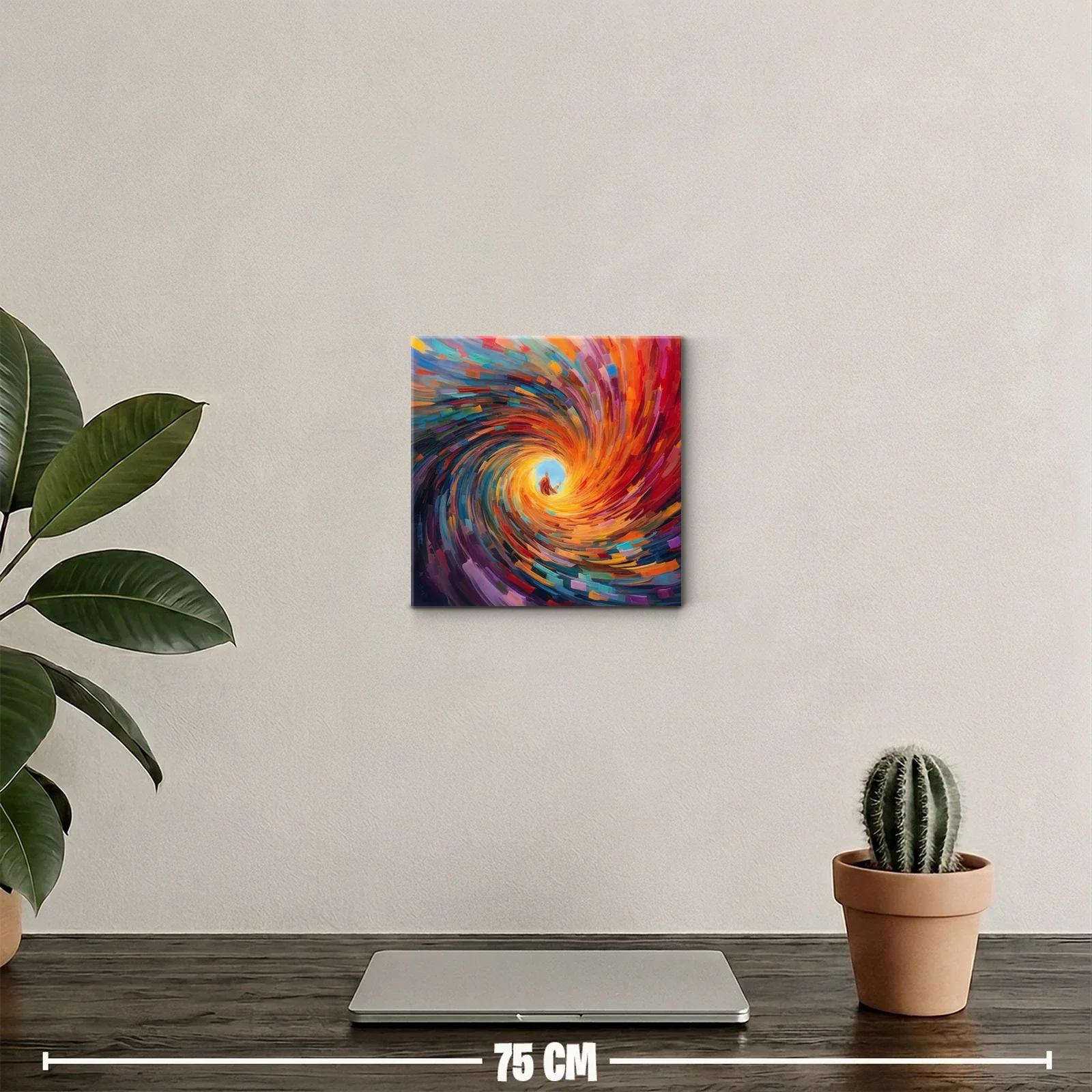 Vórtice de colores intensos con figura central luminosa — miniatura 2