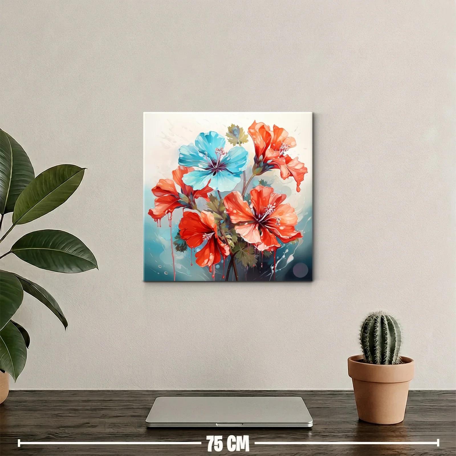 Flores vibrantes en tonos rojos y azules frescos — miniatura 2