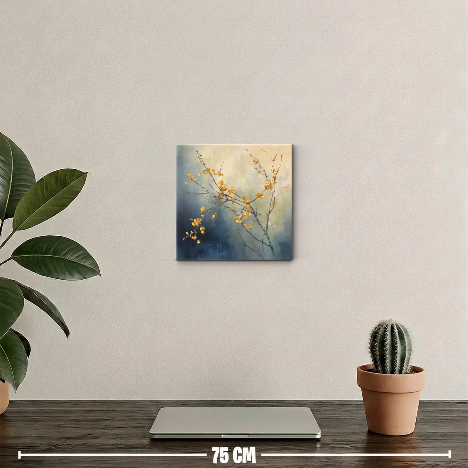 Rama con Flores Amarillas sobre Fondo Suave — miniatura 2
