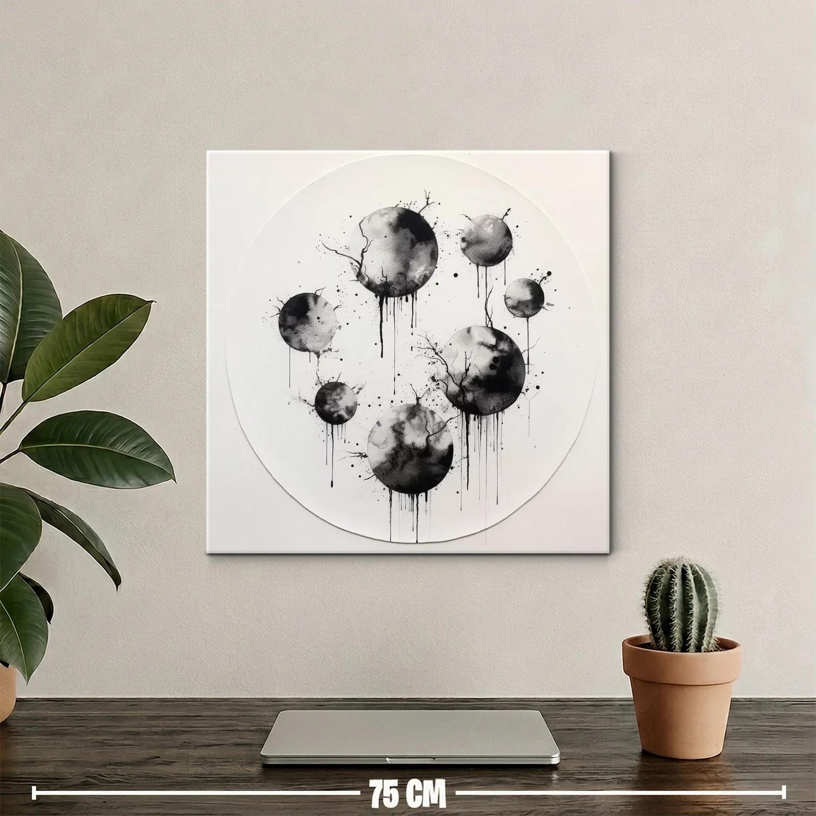 Composición de esferas en negro y gris con efecto acuarela — miniatura 2