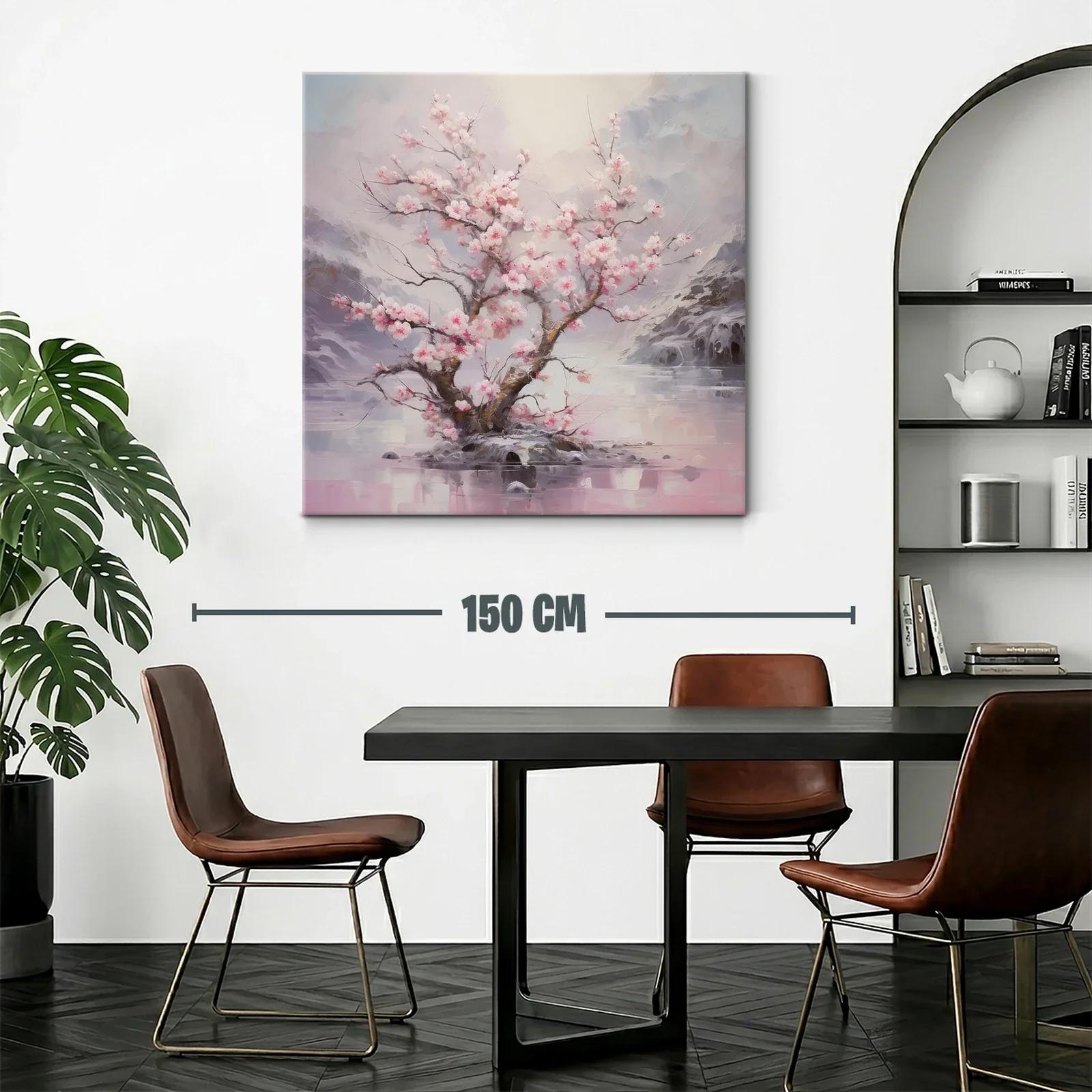 Elegancia y serenidad en flor de cerezo sobre agua tranquila — miniatura 2