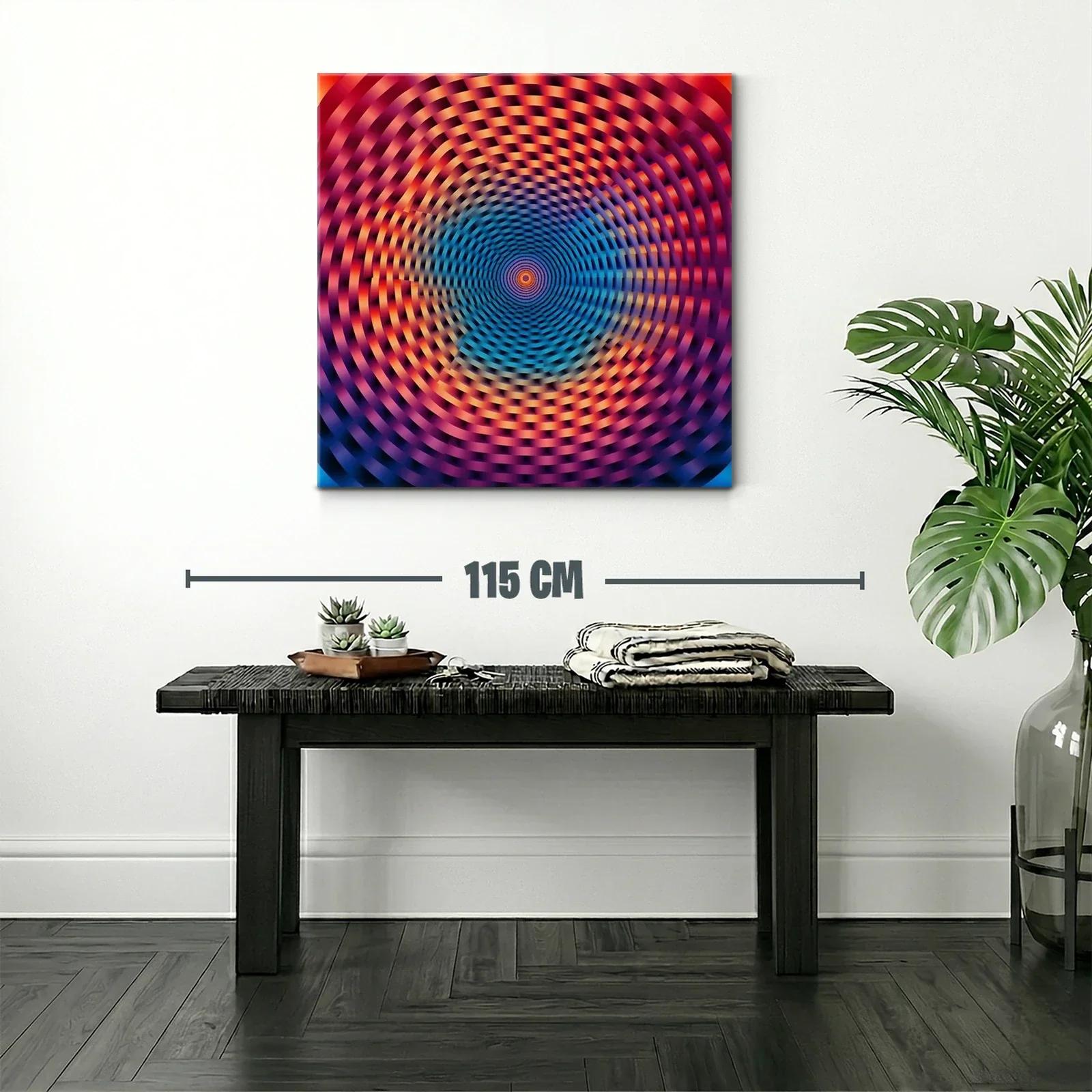 Cuadro abstracto con espiral caleidoscópica vibrante y dinámica — miniatura 2