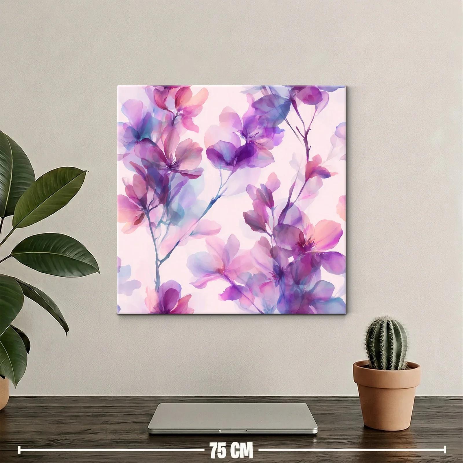 Cuadro floral en tonos violetas y rosas delicados — miniatura 2