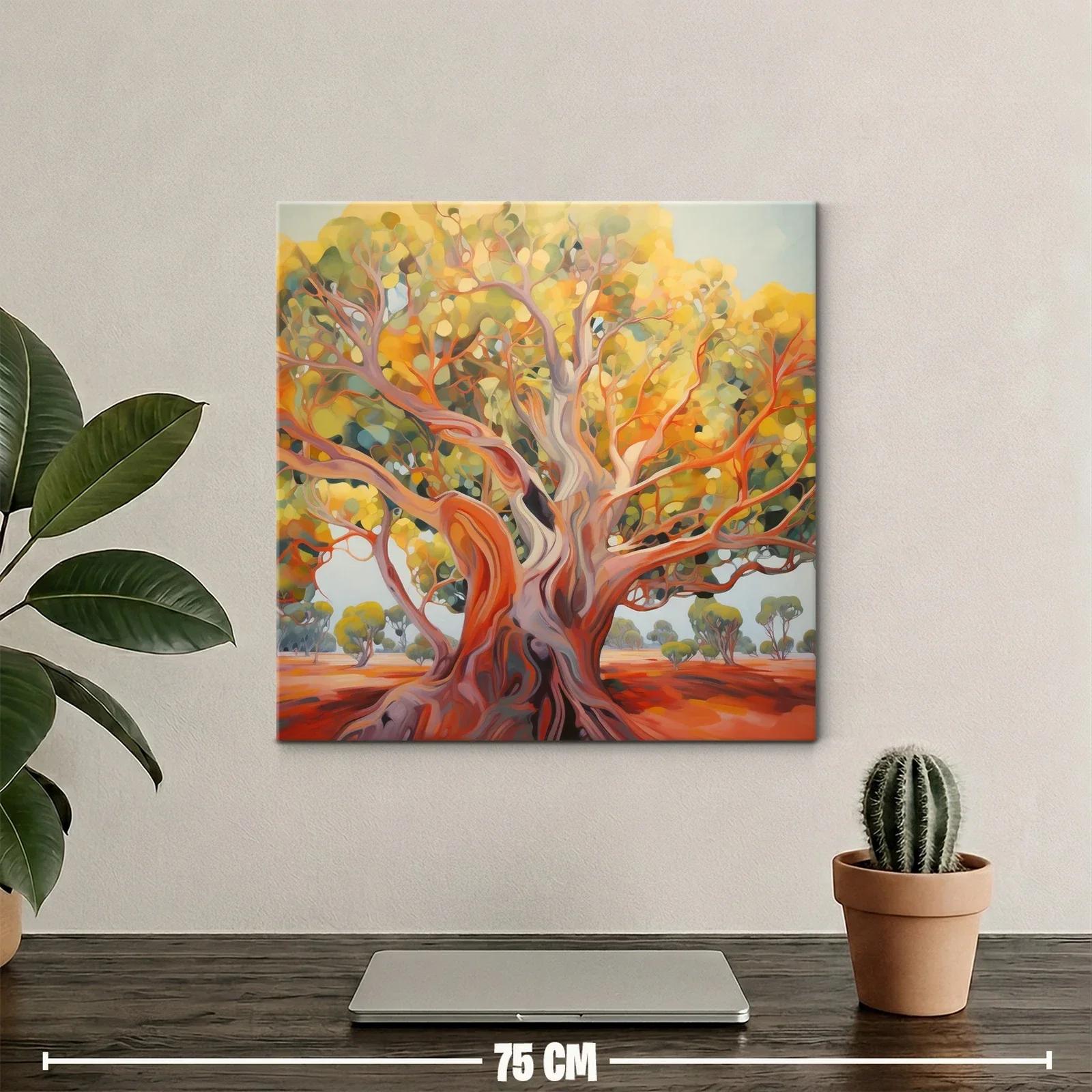 Árbol imponente con vibrantes tonos cálidos y frescos — miniatura 2