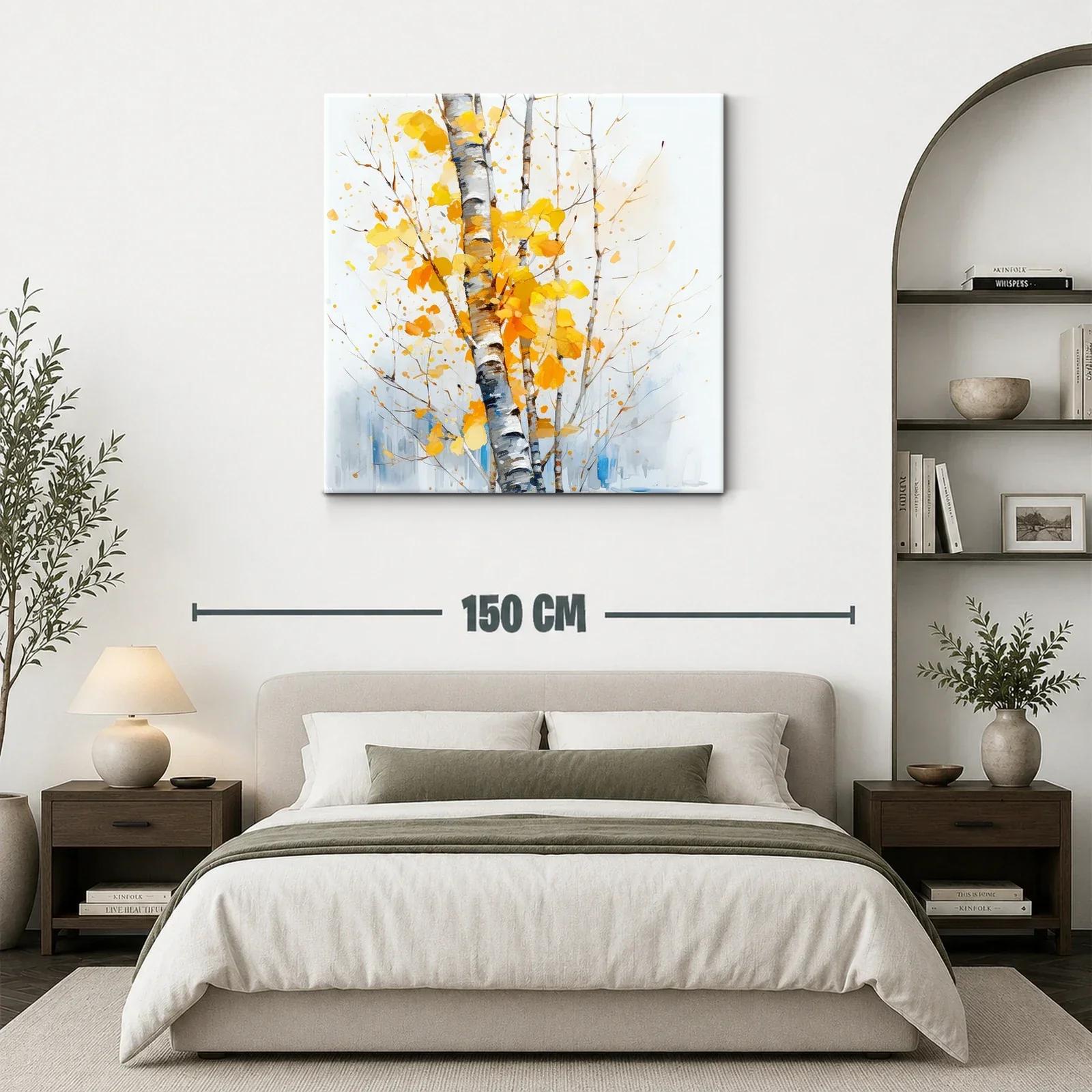 Bosque de abedules con hojas doradas en otoño — miniatura 3