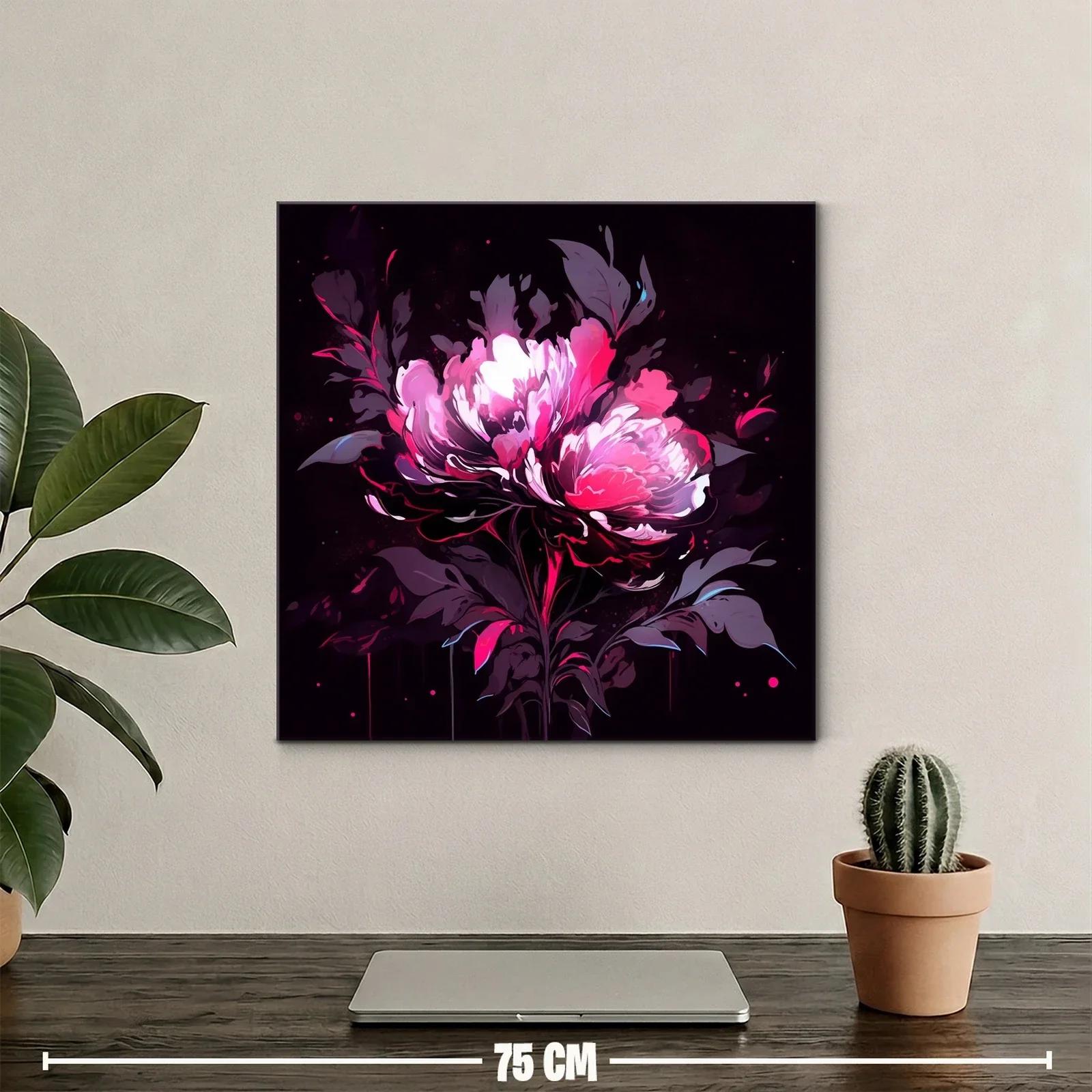 Flor vibrante en tonos rosa y púrpura sobre fondo oscuro — miniatura 2