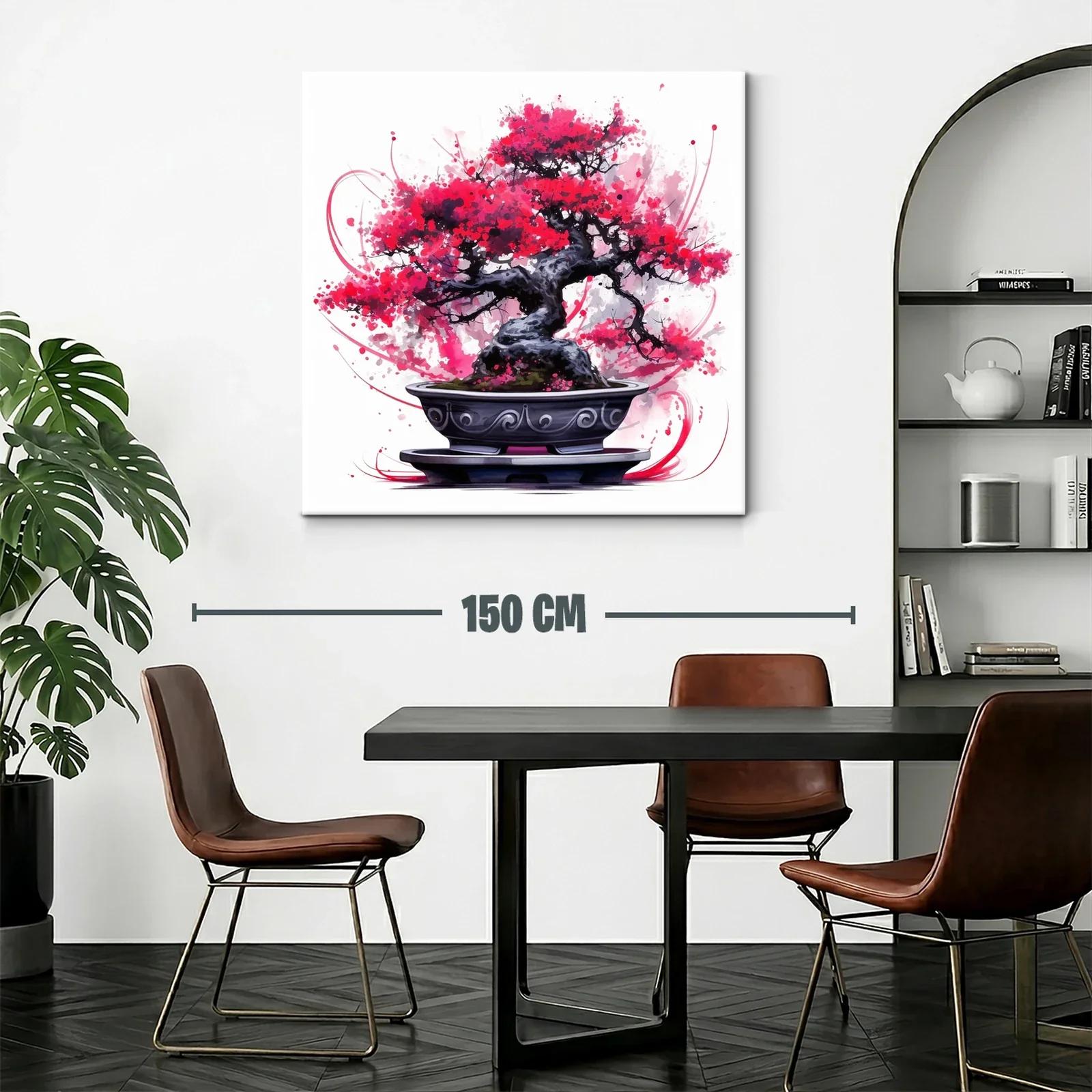 Bonsái con Flores Rojas en Estilo Artístico Vivo — miniatura 2