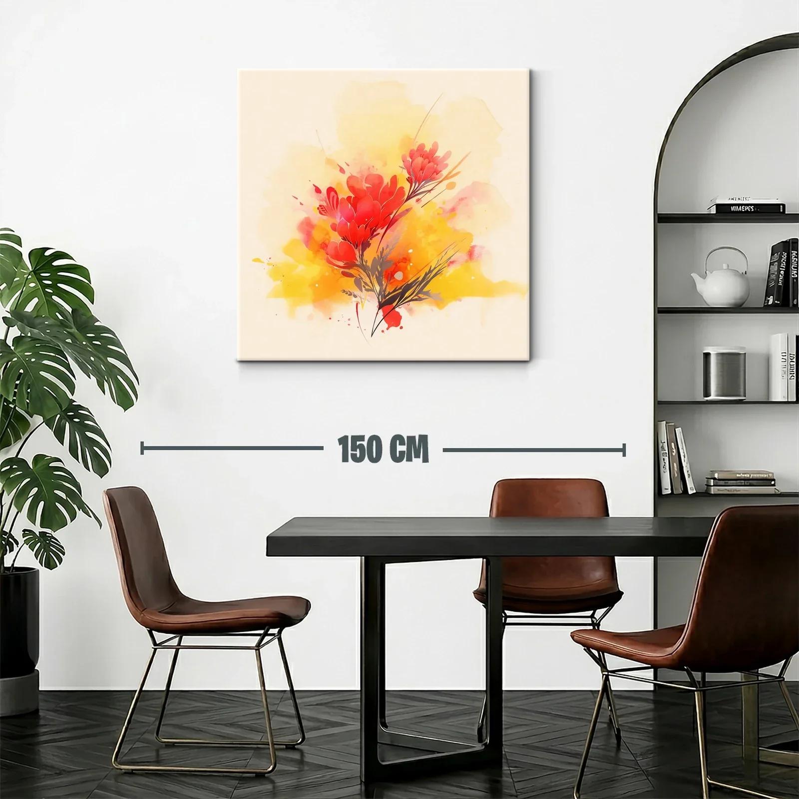 Cuadro floral vibrante con tonos cálidos y energía natural — miniatura 2