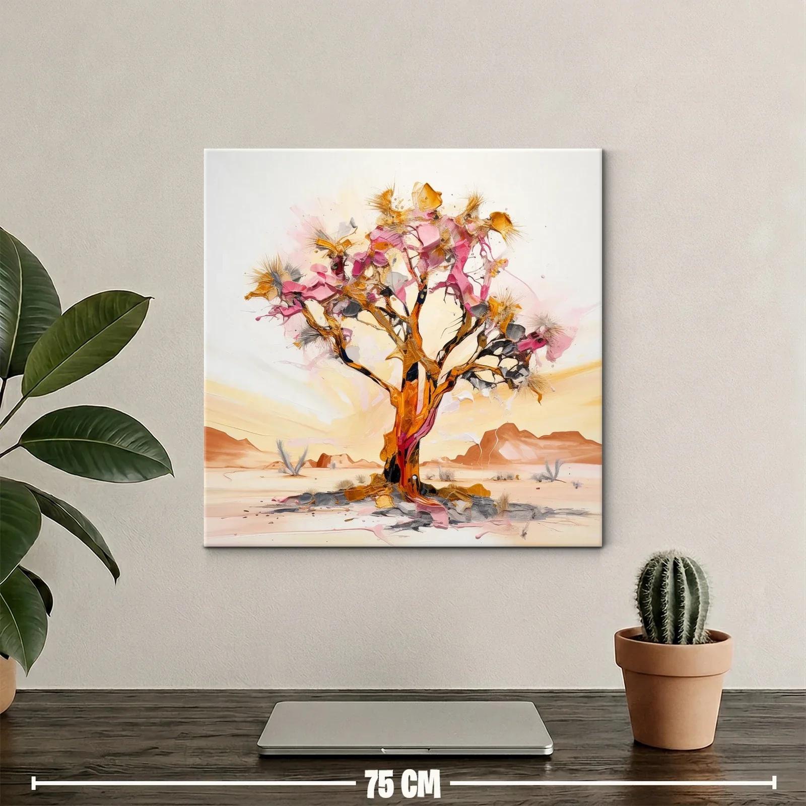 Árbol abstracto en tonos cálidos y acentos rosas — miniatura 2
