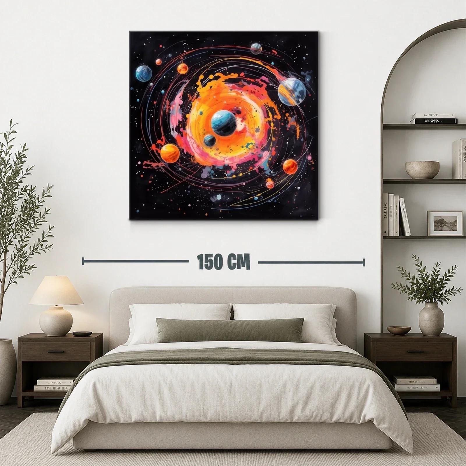 Explosión cósmica con planetas en órbitas vibrantes — miniatura 3