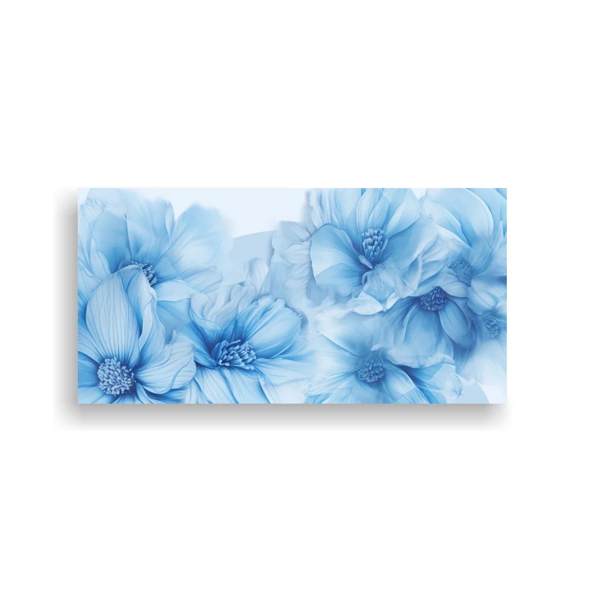 Cuadro flores azules con pétalos translúcidos — imagen principal
