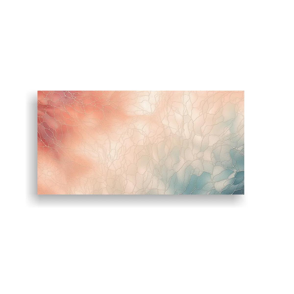 Cuadro textura marmoleada coral y azul grisáceo — imagen principal