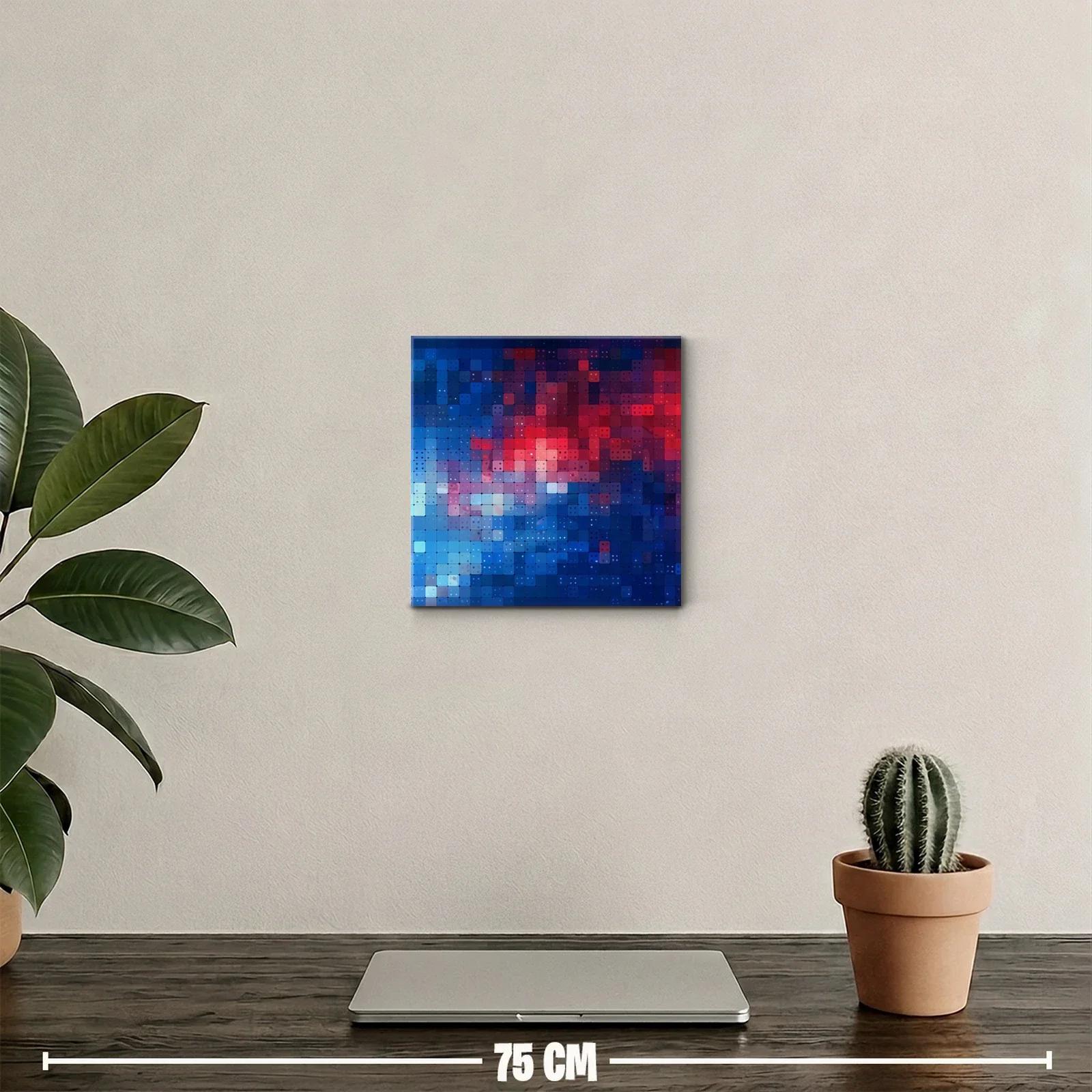 Composición abstracta en tonos azules y rojos vibrantes — miniatura 2