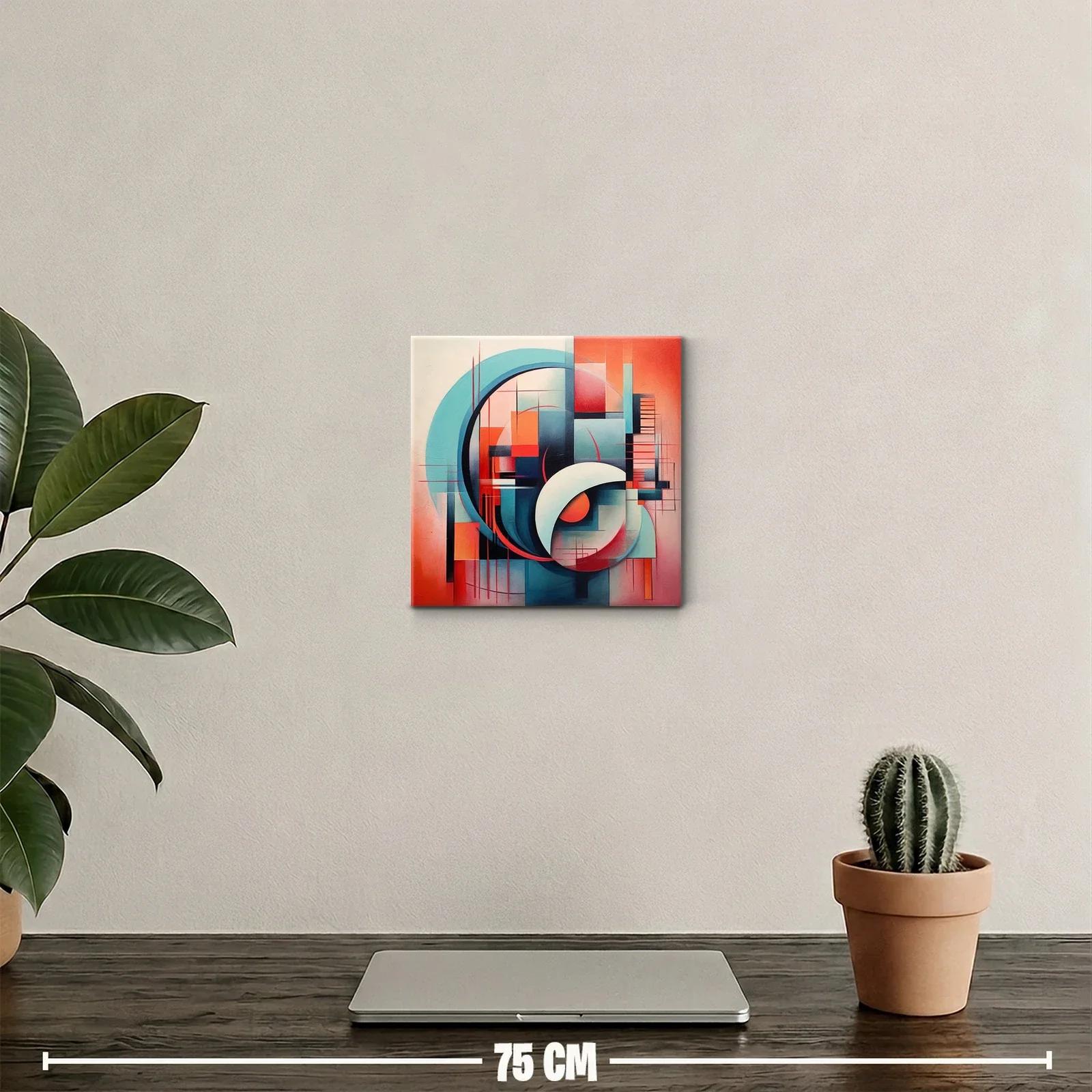 Cuadro abstracto con formas geométricas y paleta vibrante — miniatura 2