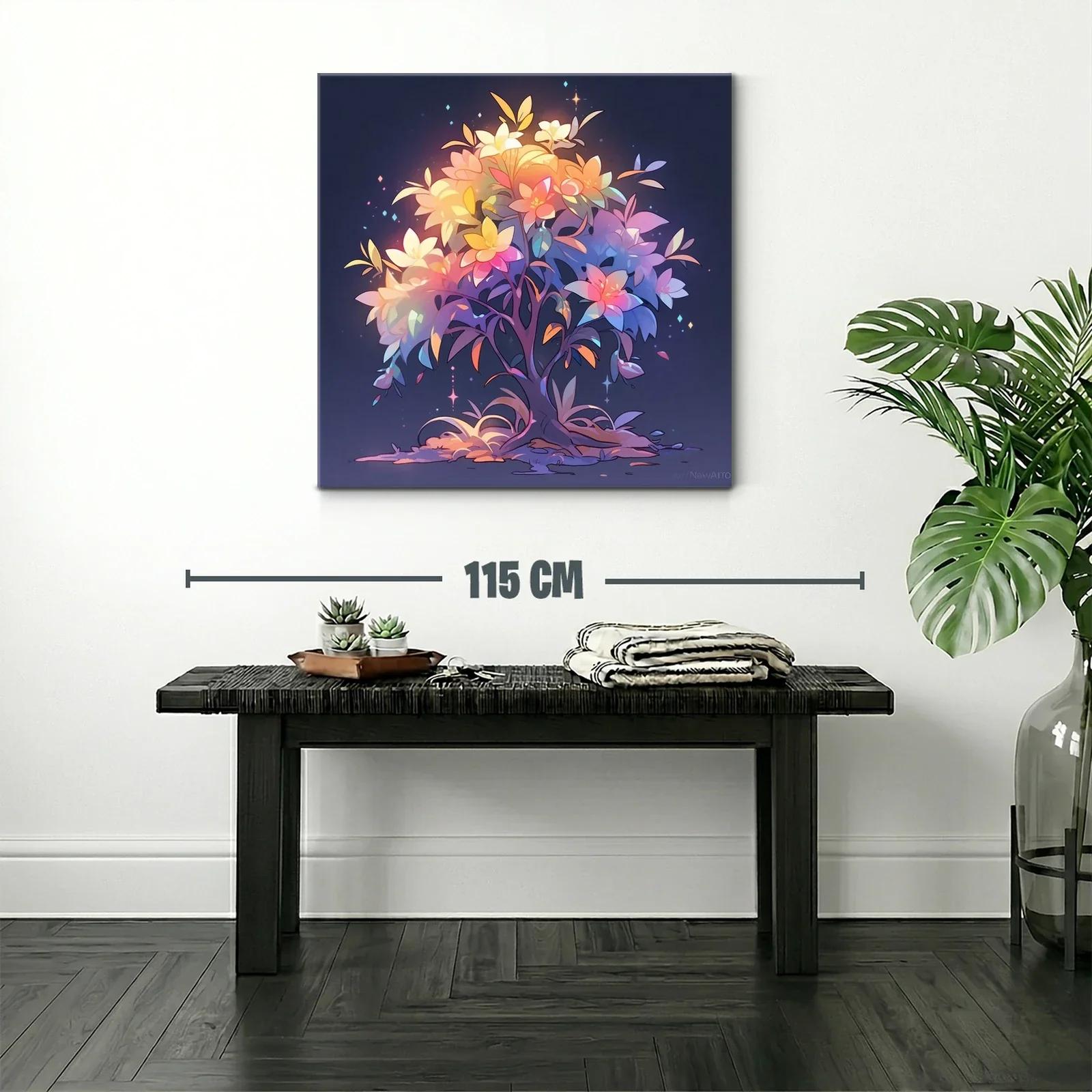 Árbol mágico con flores luminosas y tonos pastel brillantes — miniatura 2
