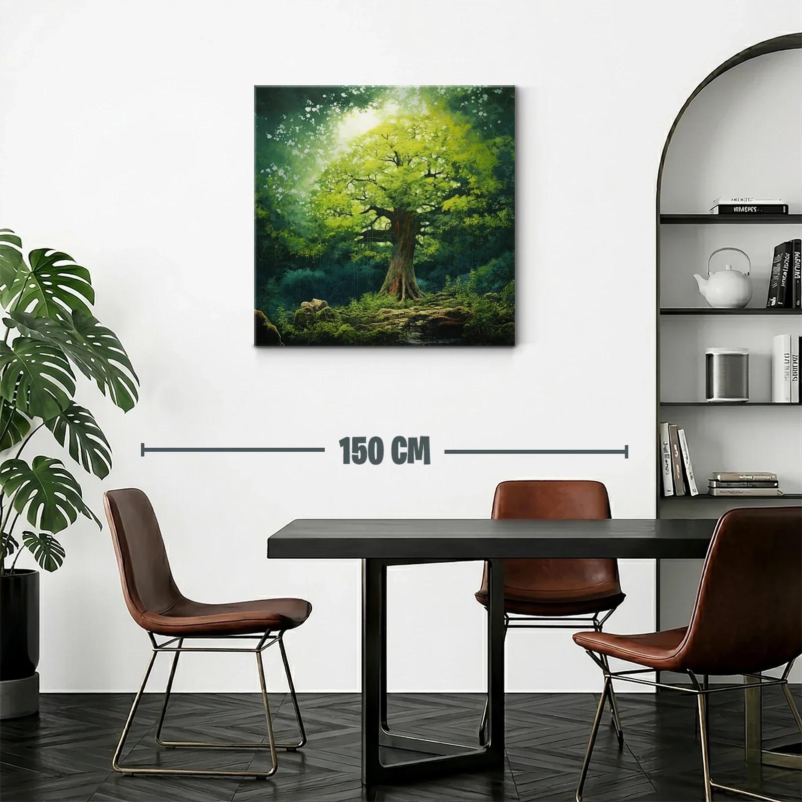 Árbol iluminado en un bosque tranquilo y encantador — miniatura 2