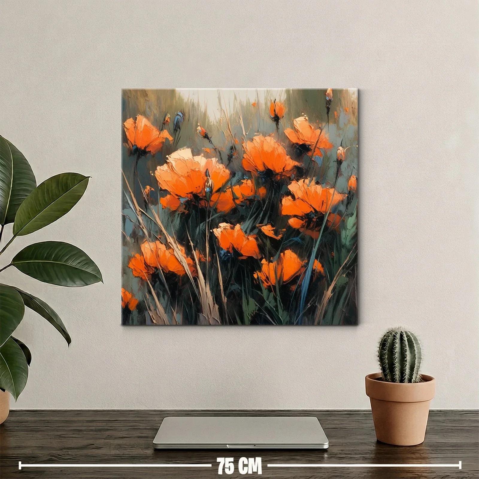 Explosión de amapolas naranjas en campo sereno — miniatura 2