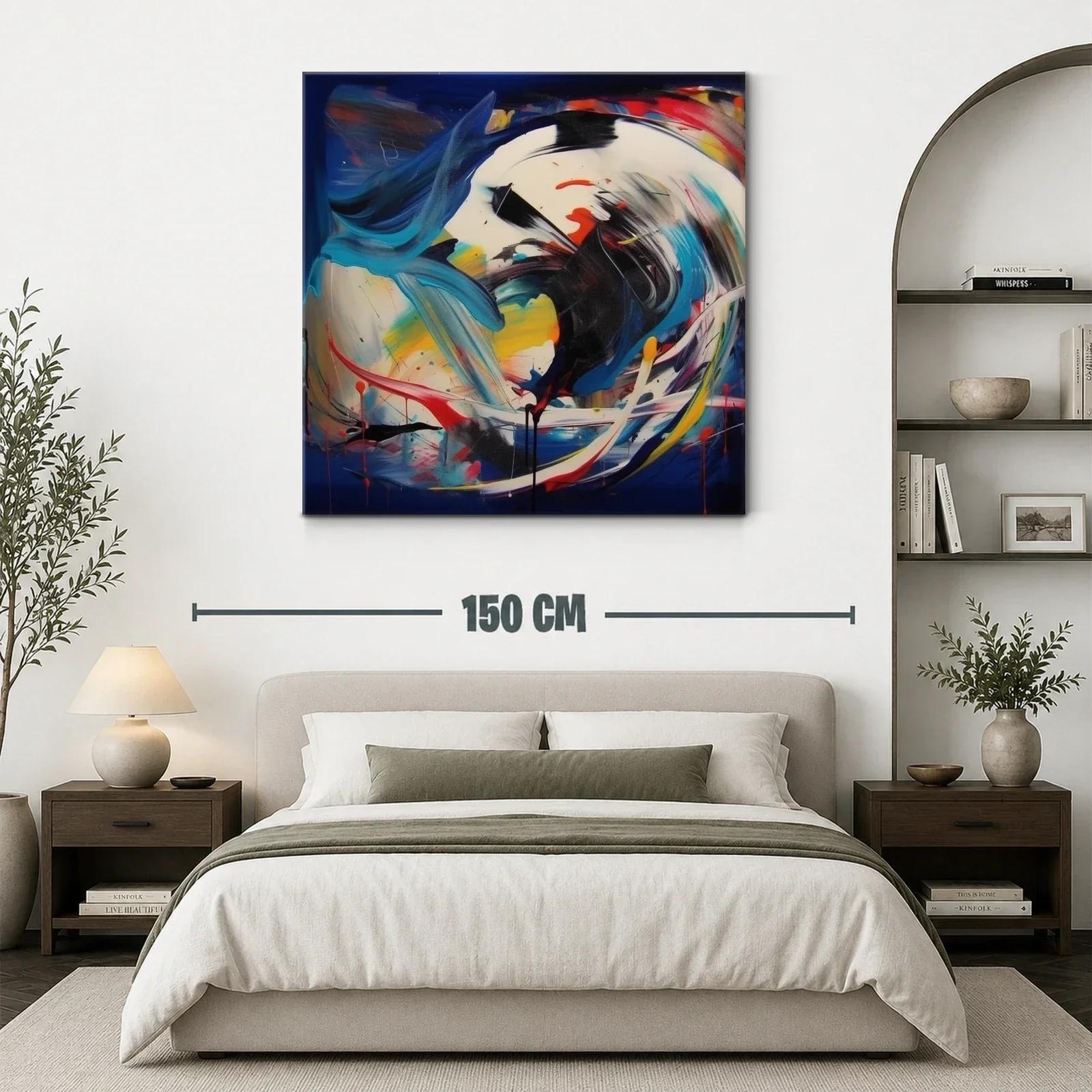 Cuadro abstracto vibrante con energía y movimiento dinámico — miniatura 3