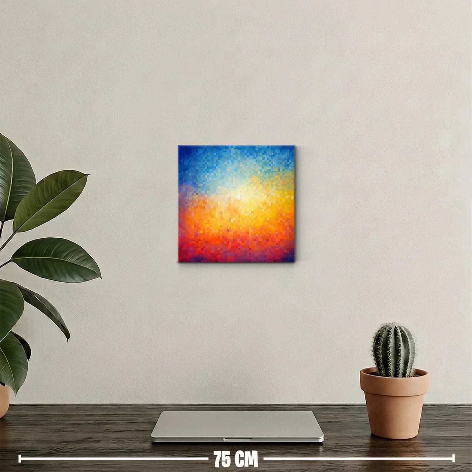Cuadro abstracto colorido que evoca un vibrante atardecer — miniatura 2