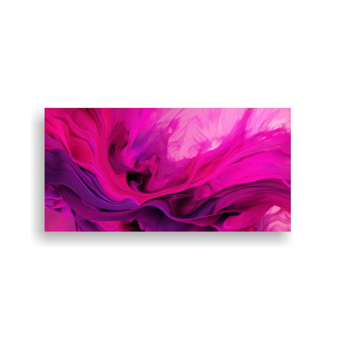 Cuadro remolino de tinta rosa y magenta con pliegues fluidos — imagen principal