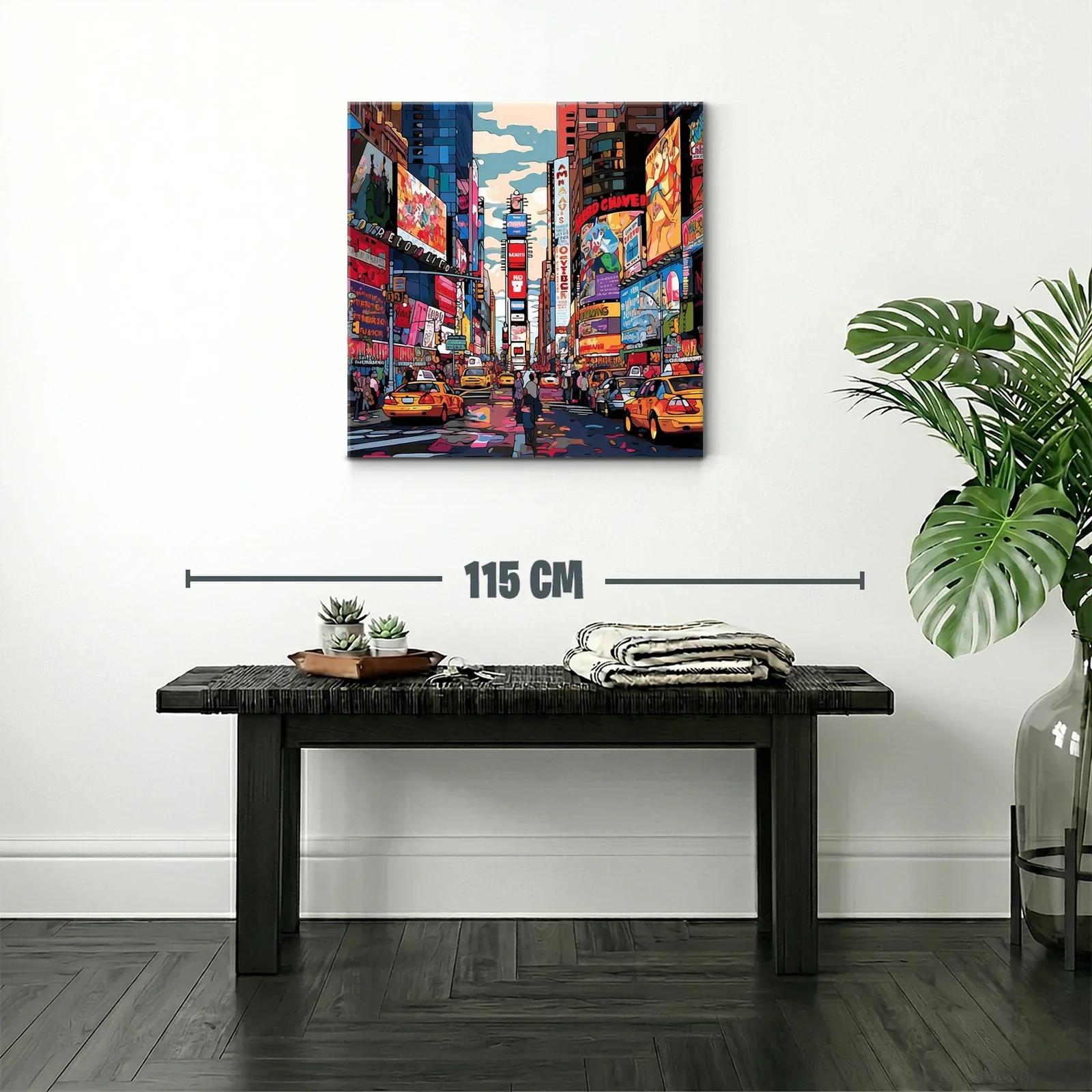 Ciudad vibrante al anochecer con taxis y luces urbanas — miniatura 2