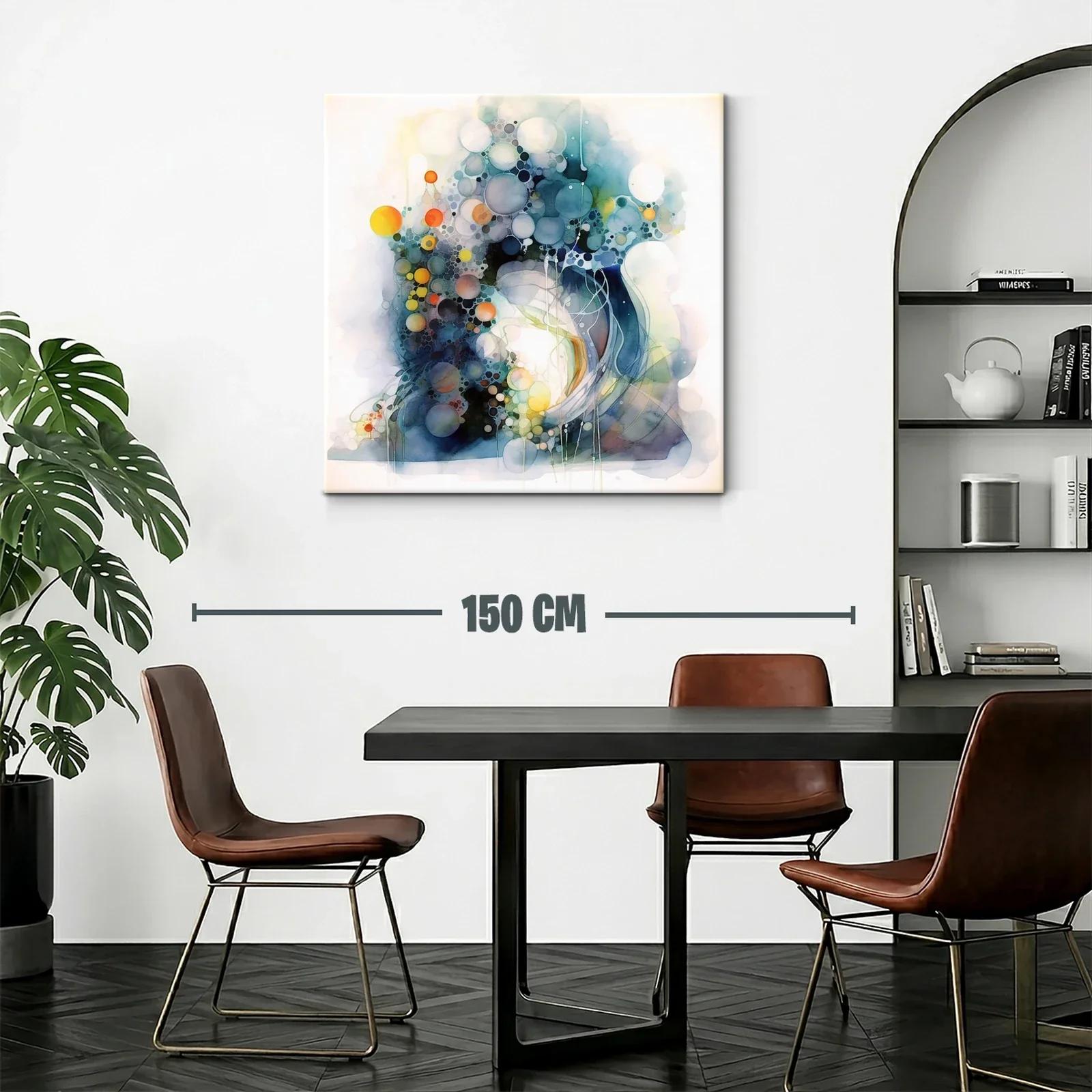 Composición abstracta con burbujas en tonos azules y naranjas — miniatura 2