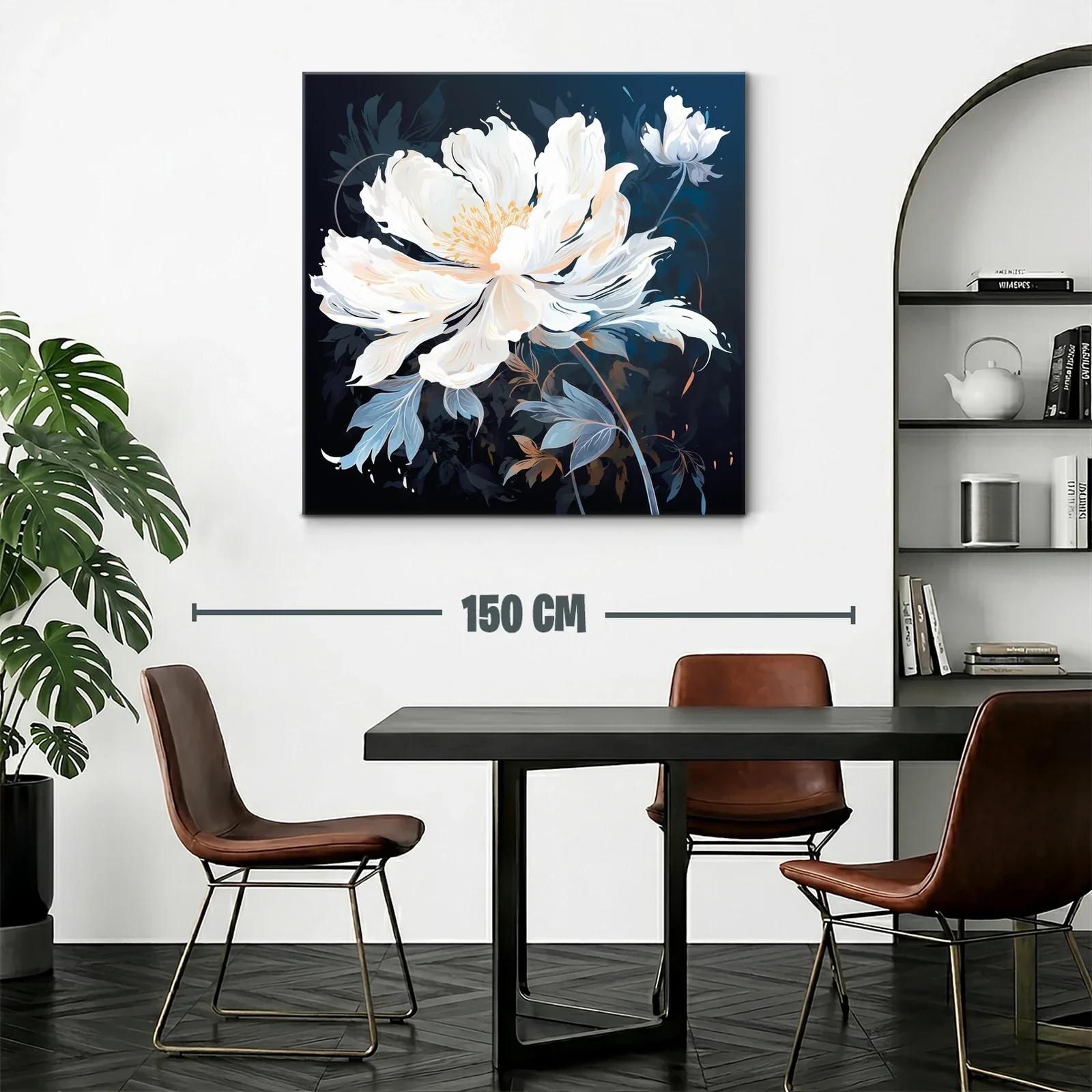 Elegancia natural con flor blanca y tonos azulados — miniatura 2