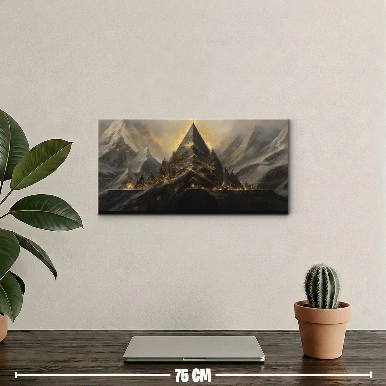 Cuadro montaña piramidal con sendero iluminado — miniatura 2